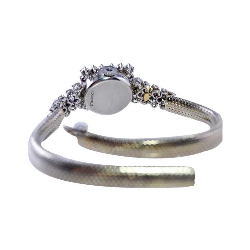 Movado Watch Company Damenarmbanduhr aus Platin mit Diamanten 6