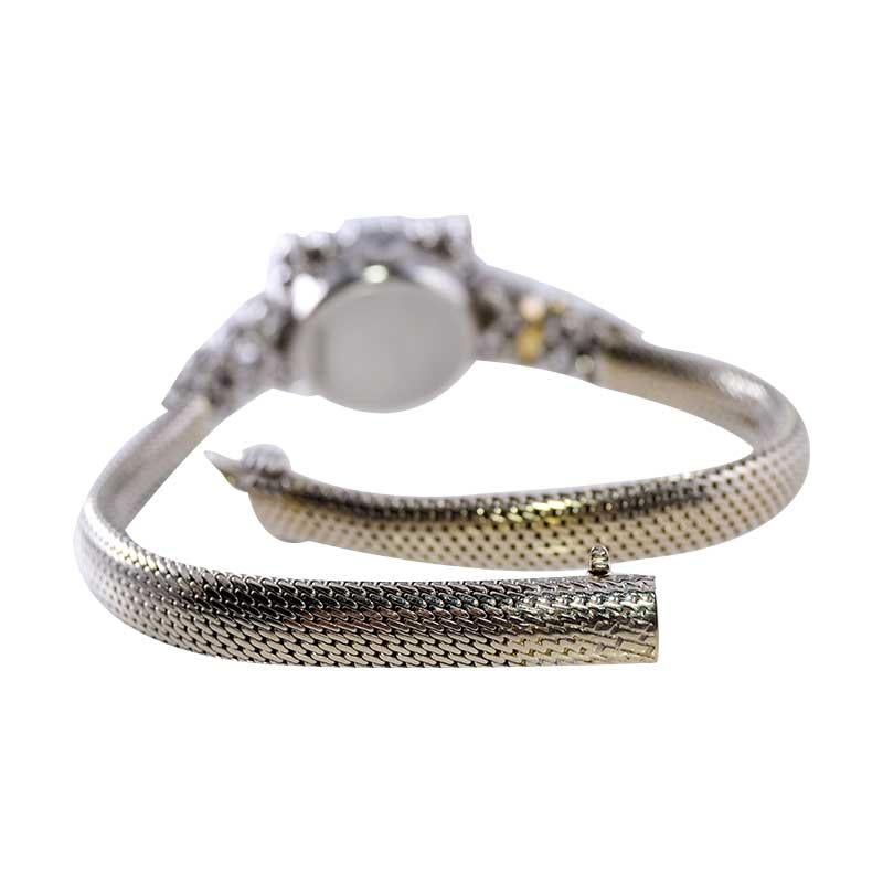 Movado Watch Company Damenarmbanduhr aus Platin mit Diamanten 7