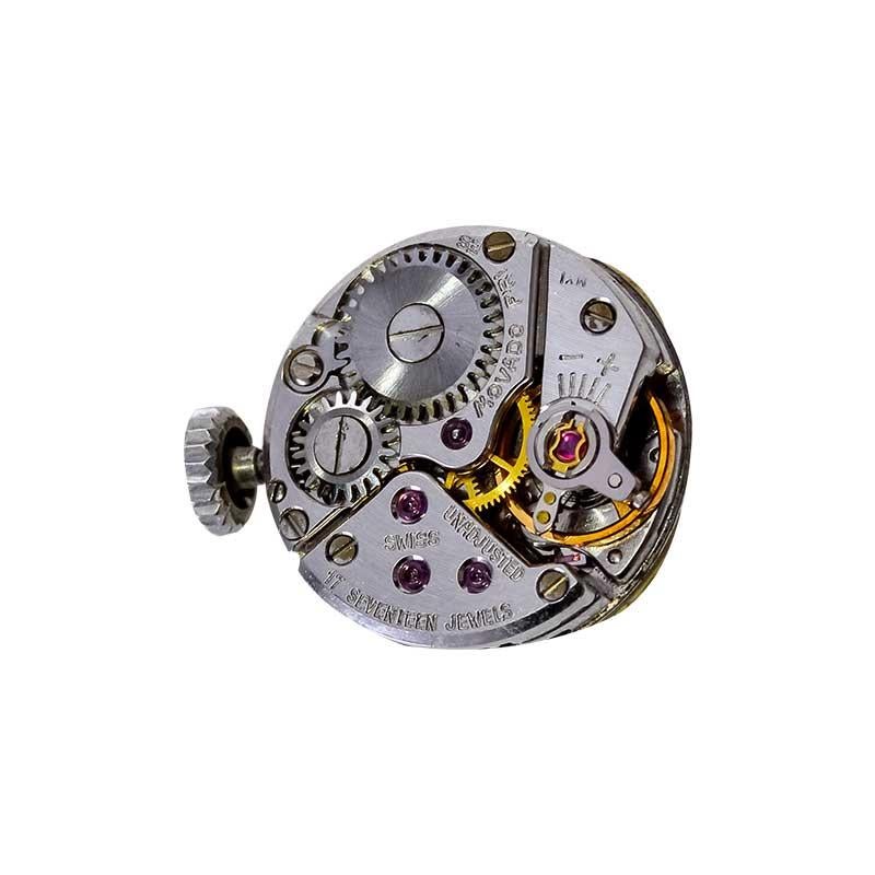 Movado Watch Company Damenarmbanduhr aus Platin mit Diamanten im Angebot 12