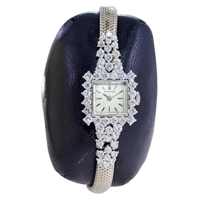 Movado Watch Company Ladies Platinum Diamond Dress Watch