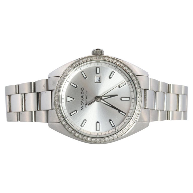 Rare Beautiful Luxurious Movado Diamond Bezel Stainless Steel Ladies Dress Watch GORGEOUS ESQ DIAMOND MOVADO SWISS LADIES WATCH MOTHER OF  main image 2