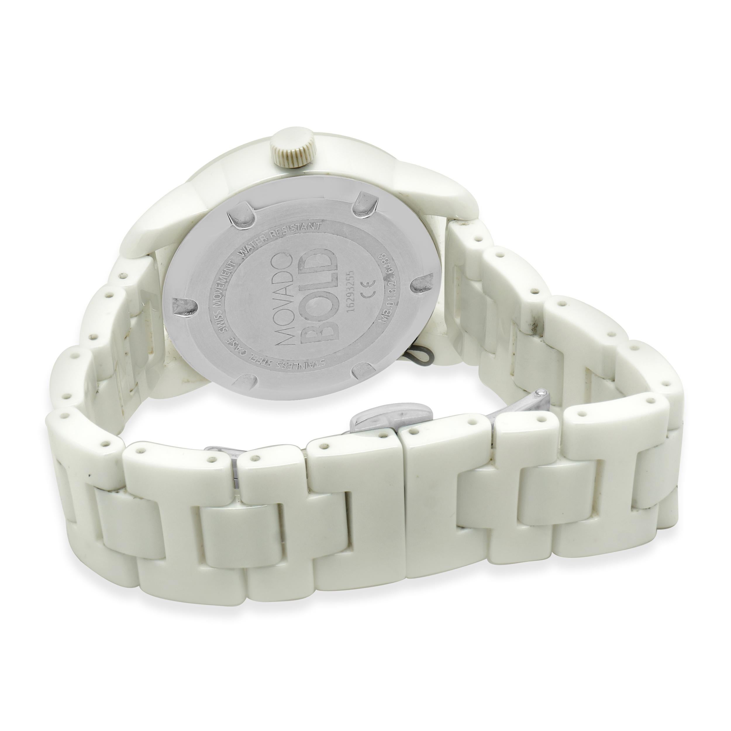 Movado Weiß Keramik Bold im Zustand „Hervorragend“ in Scottsdale, AZ