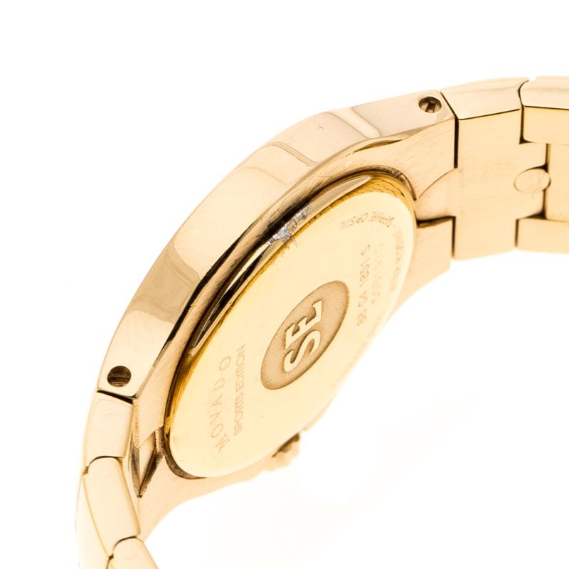 Movado White Mother of Pearl Yellow Gold Plated Steel Diamonds Sports Edition 88 2