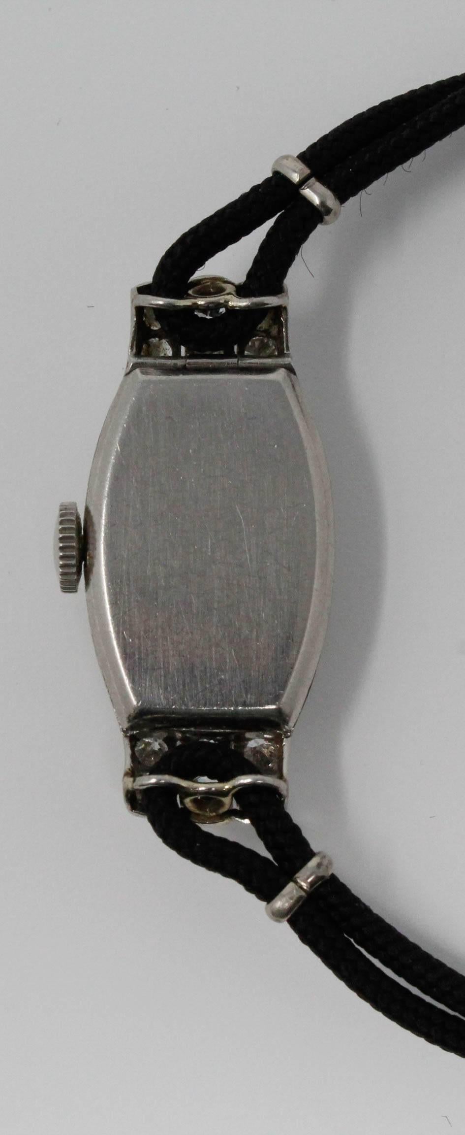 Movado Wristwatch in Platinum with 48 Diamonds In Excellent Condition For Sale In Santa Fe, NM