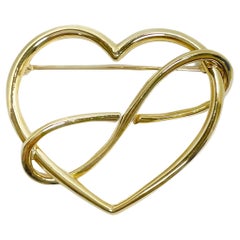 Movado Yellow Gold Heart Infinity Brooch