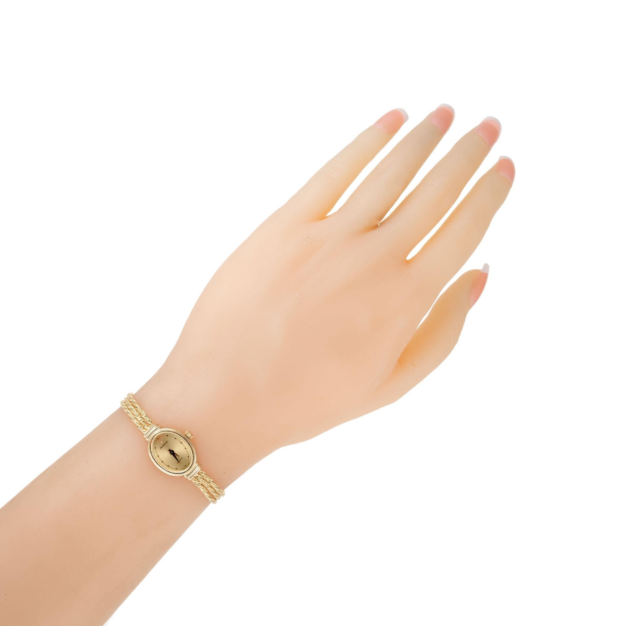 Movado Yellow Gold Ladies Bracelet Wristwatch 2