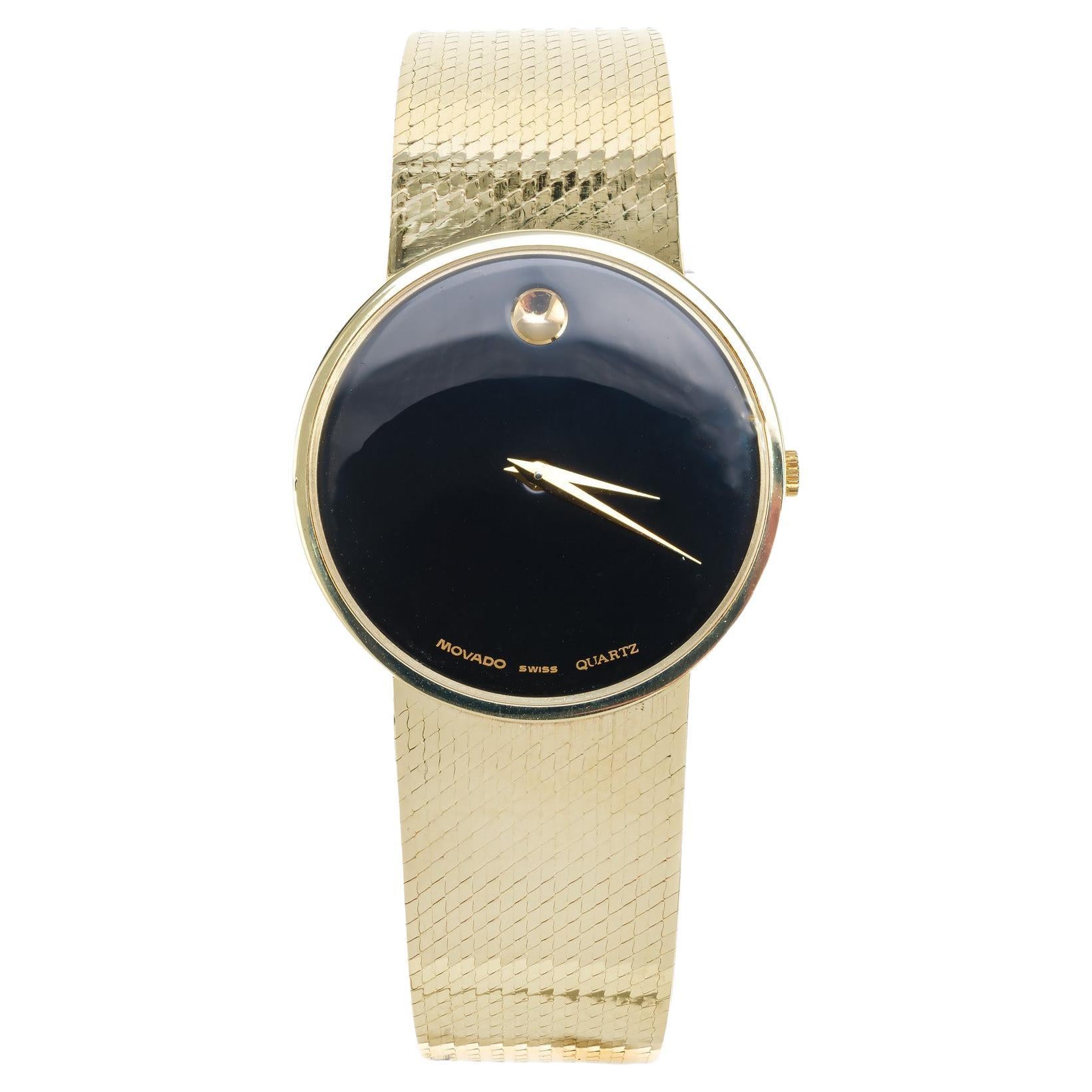 Montre-bracelet Movado Museum en or jaune pour hommes en vente