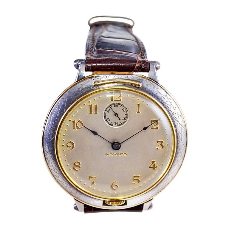 Movado Yellow Gold Sterling Silver Oversized Manual Winding  display picture 1