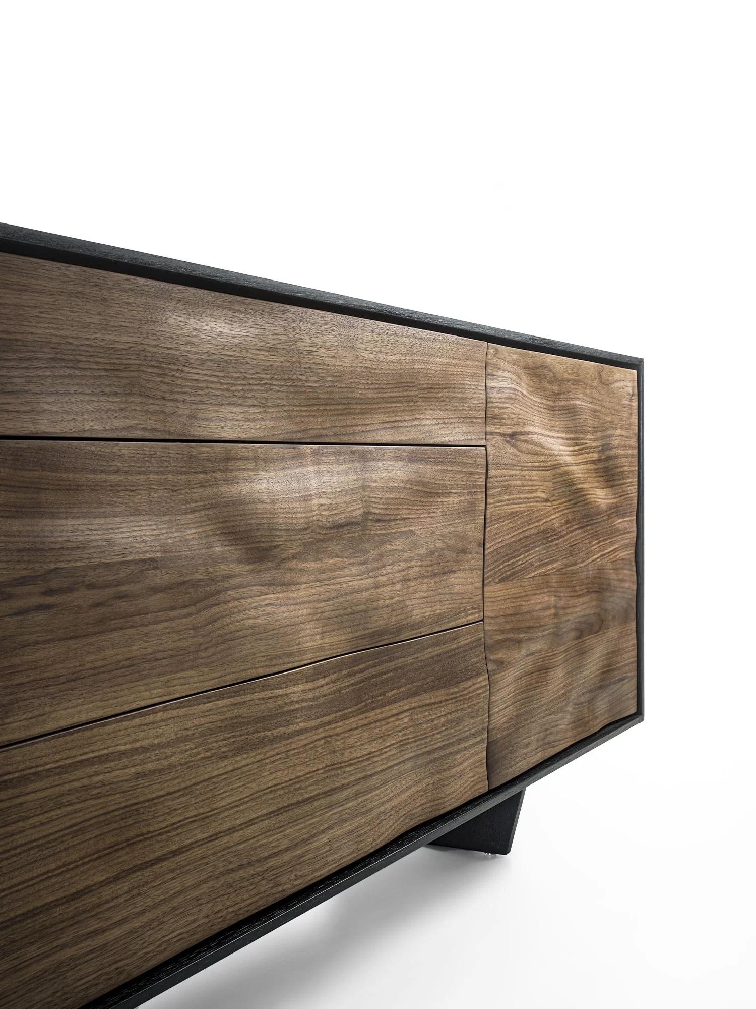 Contemporary Move Low Solid Wood Sideboard, Designed by Authentic Design, Made in Italy For Sale