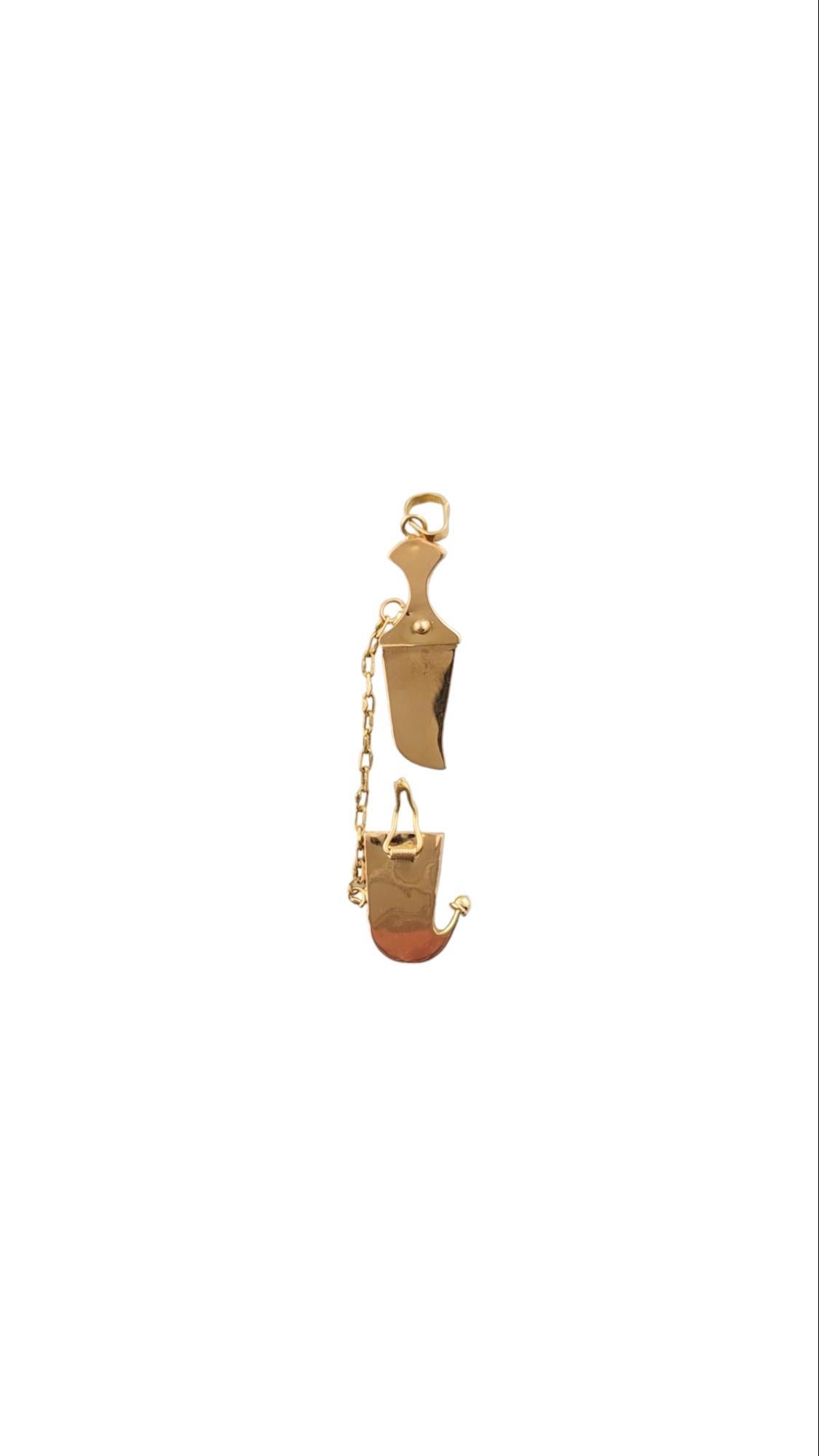 Women's Moveable 21K Yellow Gold Dagger Charm #15814 For Sale