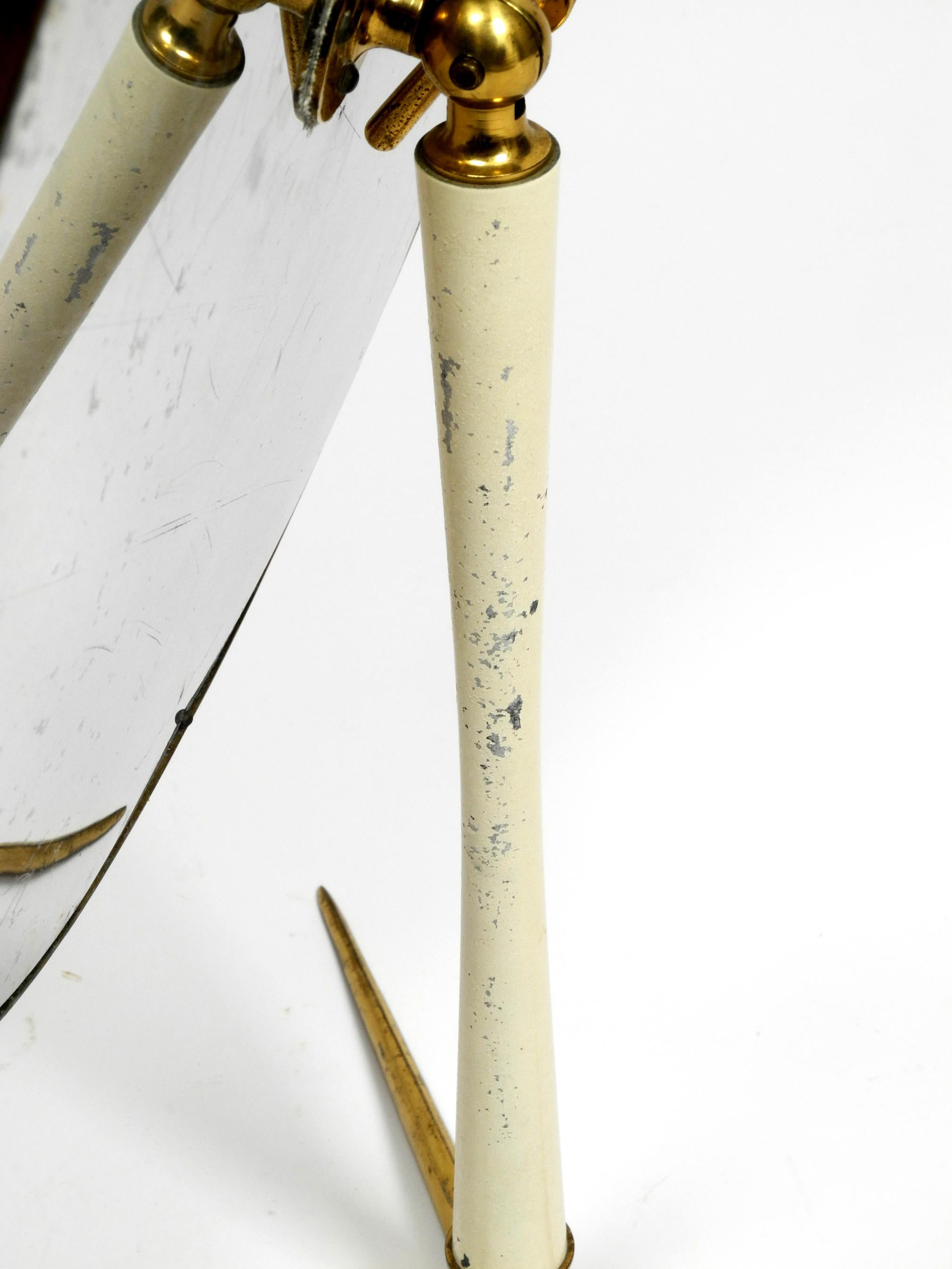 Moveable, Large, Midcentury Brass Table Mirror by Vereinigten Werkstätten For Sale 5