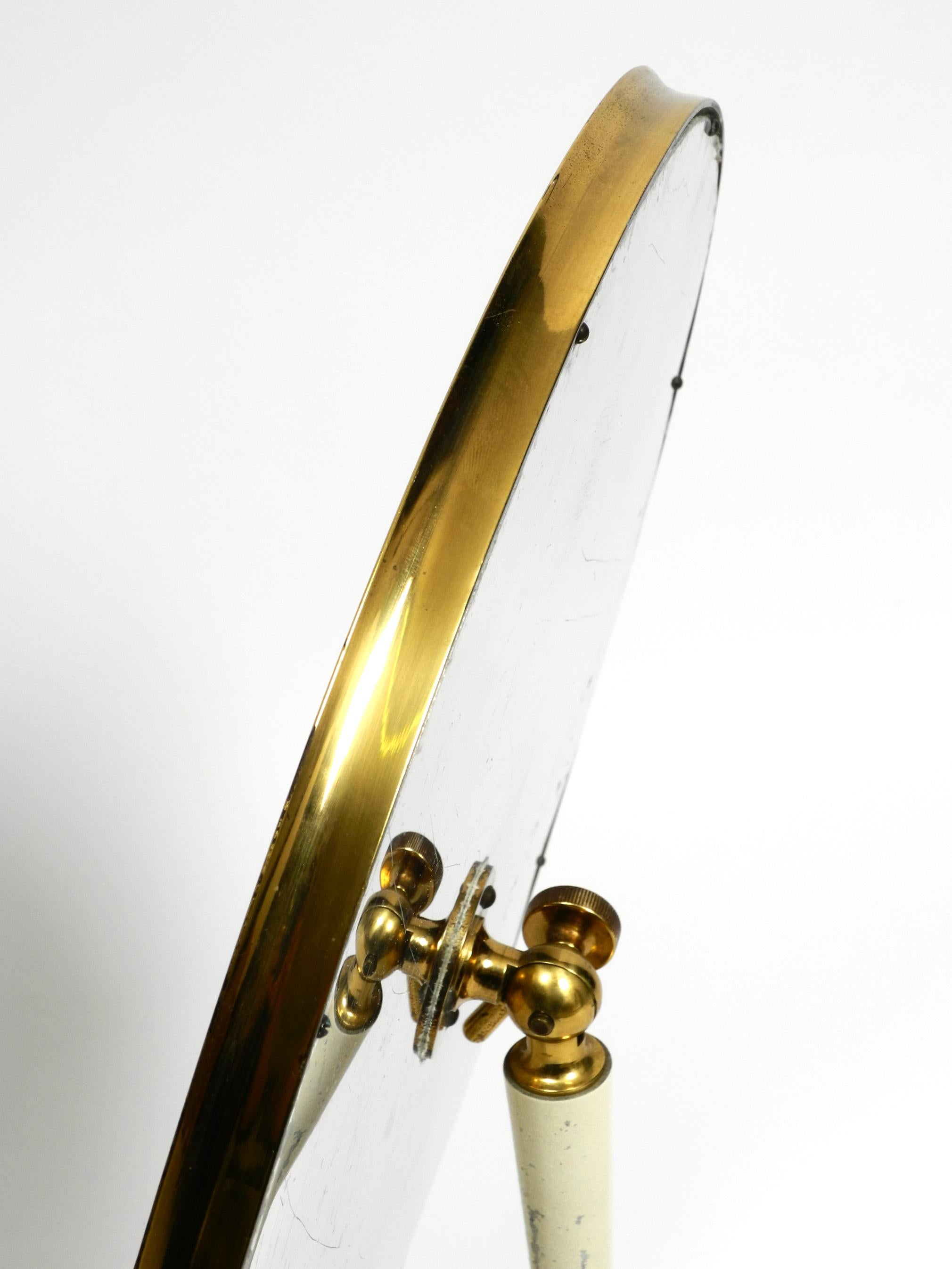 Moveable, Large, Midcentury Brass Table Mirror by Vereinigten Werkstätten For Sale 10