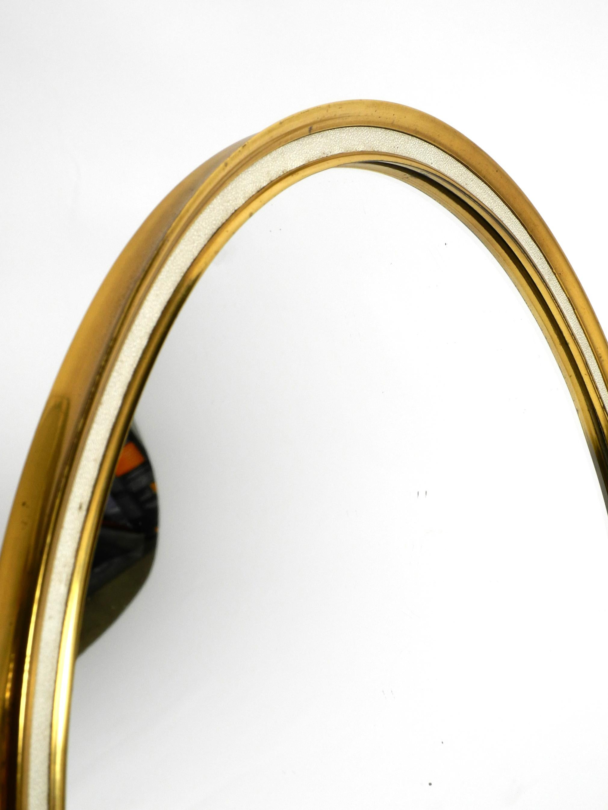 Moveable, Large, Midcentury Brass Table Mirror by Vereinigten Werkstätten For Sale 11