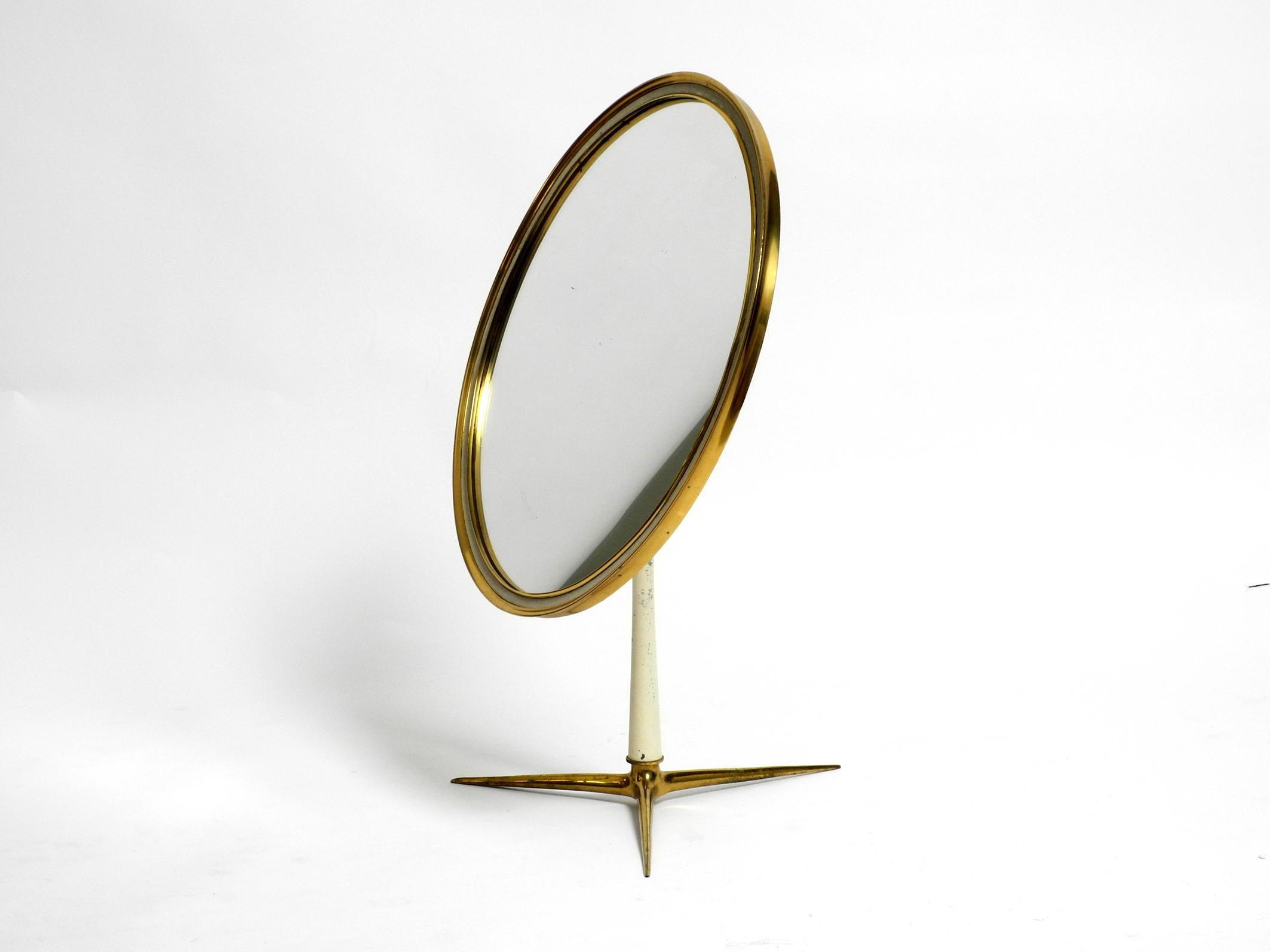 Mid-Century Modern Moveable, Large, Midcentury Brass Table Mirror by Vereinigten Werkstätten For Sale
