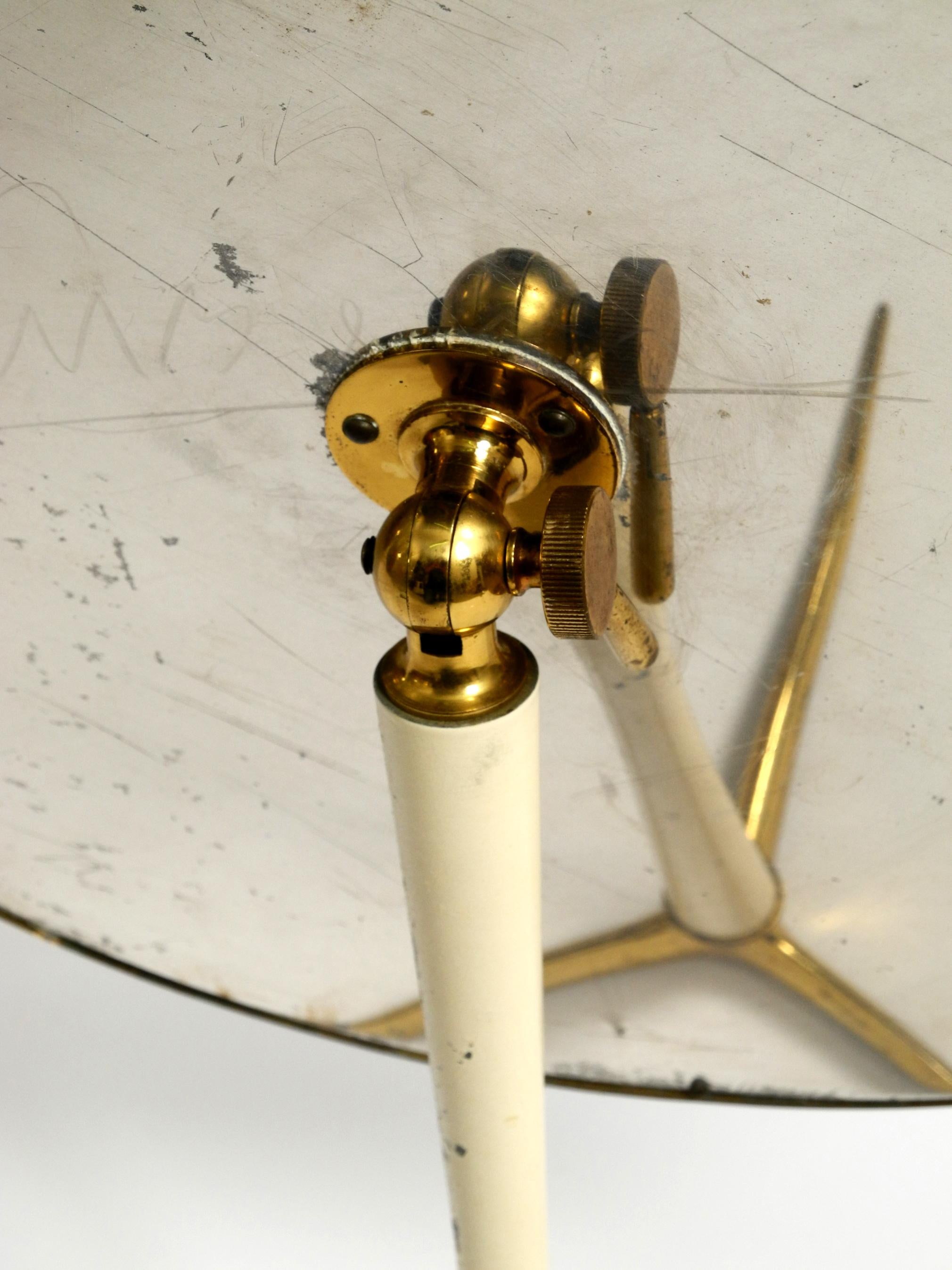 Moveable, Large, Midcentury Brass Table Mirror by Vereinigten Werkstätten For Sale 2