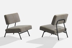 Móveis Ambiente, Lounge Chairs, Fabric, Metal, Brazil, 1960s