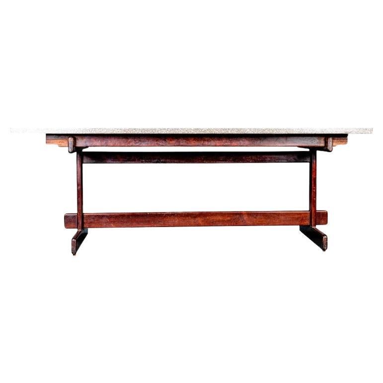 Moveis Cantu. Dining table. 1968. Solid wood and granite. 200 x 100 x 78cm For Sale