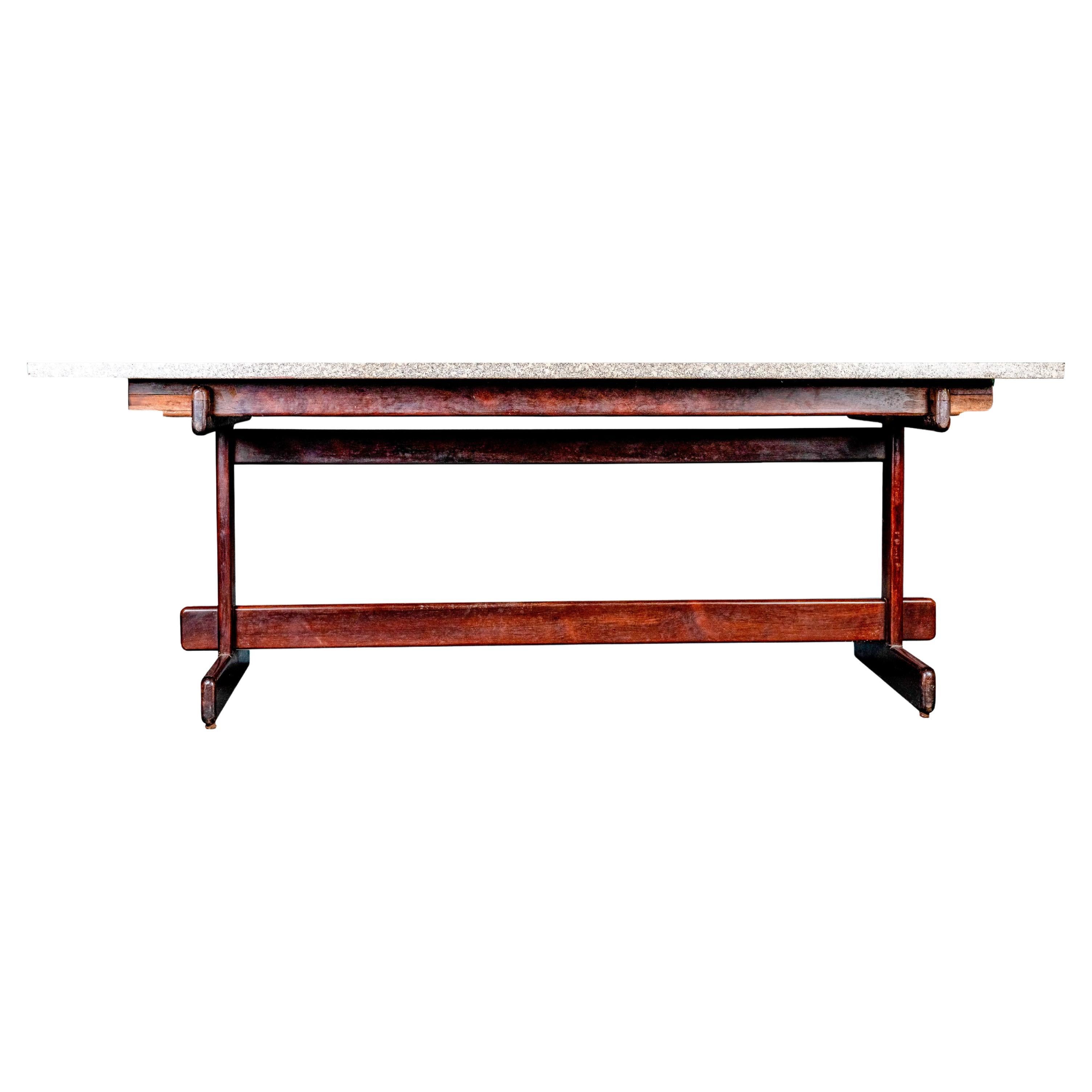 Moveis Cantu. Dining table. 1968. Solid wood and granite