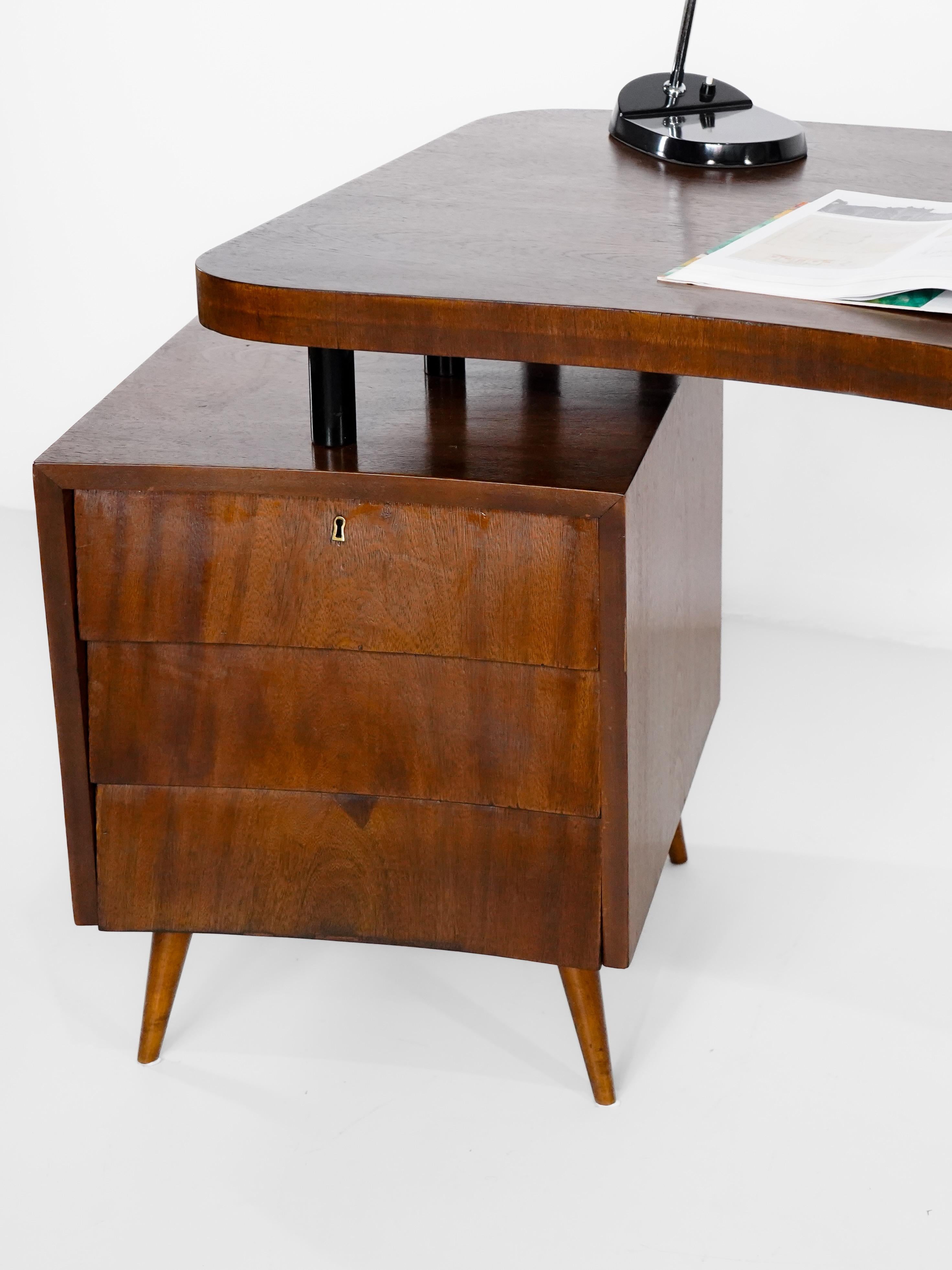 Mid-20th Century 'Móveis Cimo' desk with filing cabinet Brazil, 1960.