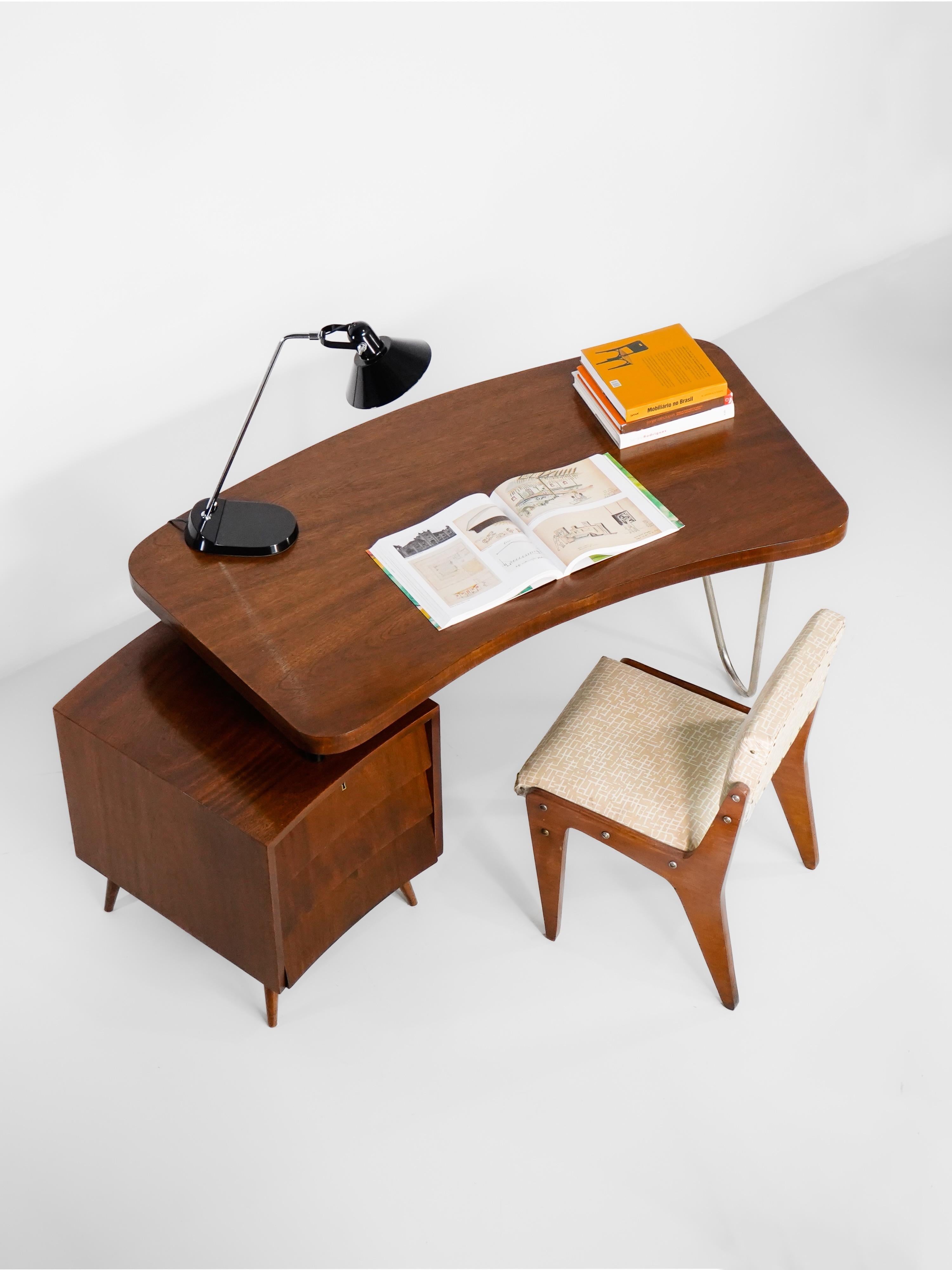 'Móveis Cimo' desk with filing cabinet Brazil, 1960. 1