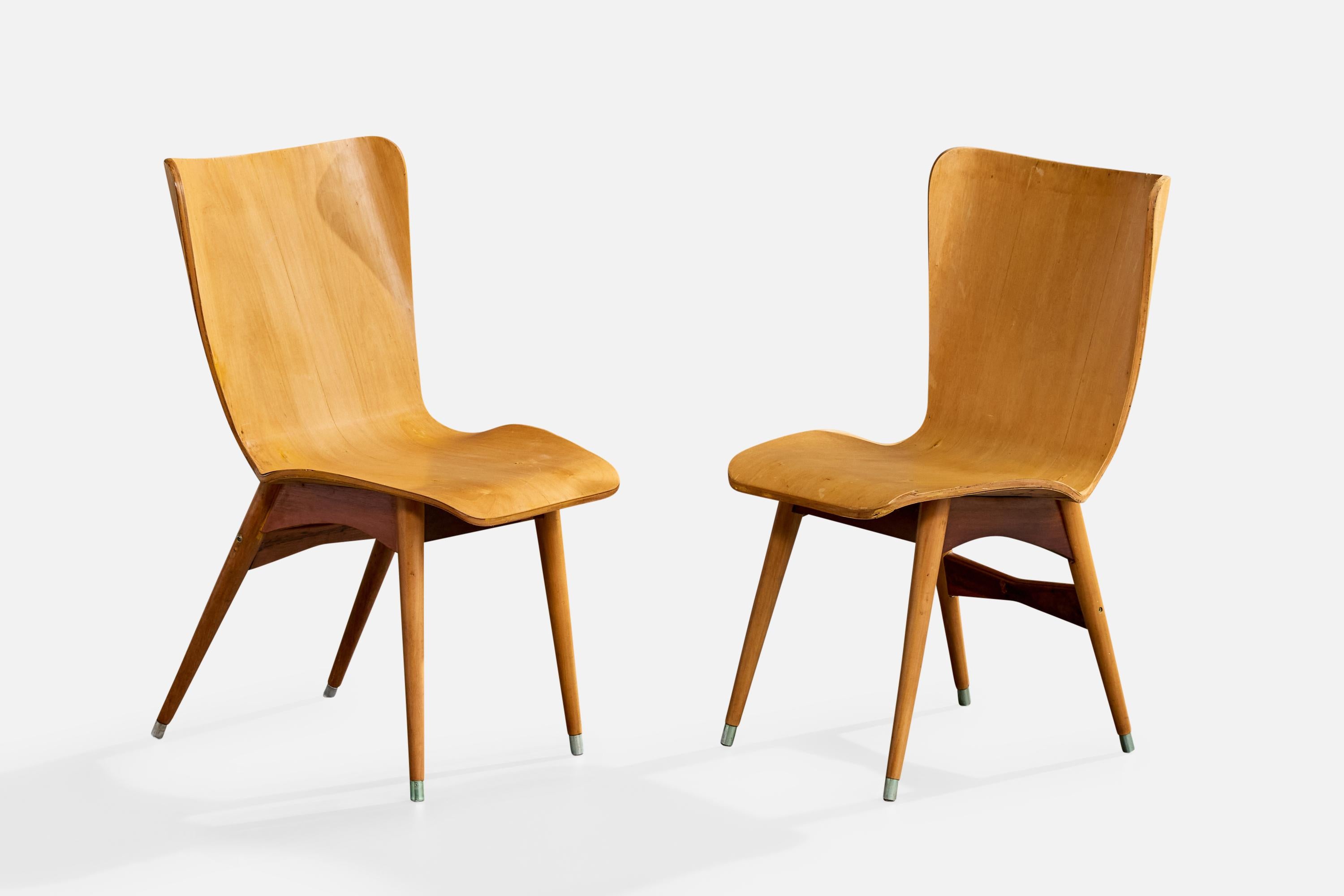 Móveis Cimo, Esszimmerstühle, Holz, Metall, Brasilien, 1950er Jahre (Moderne der Mitte des Jahrhunderts) im Angebot