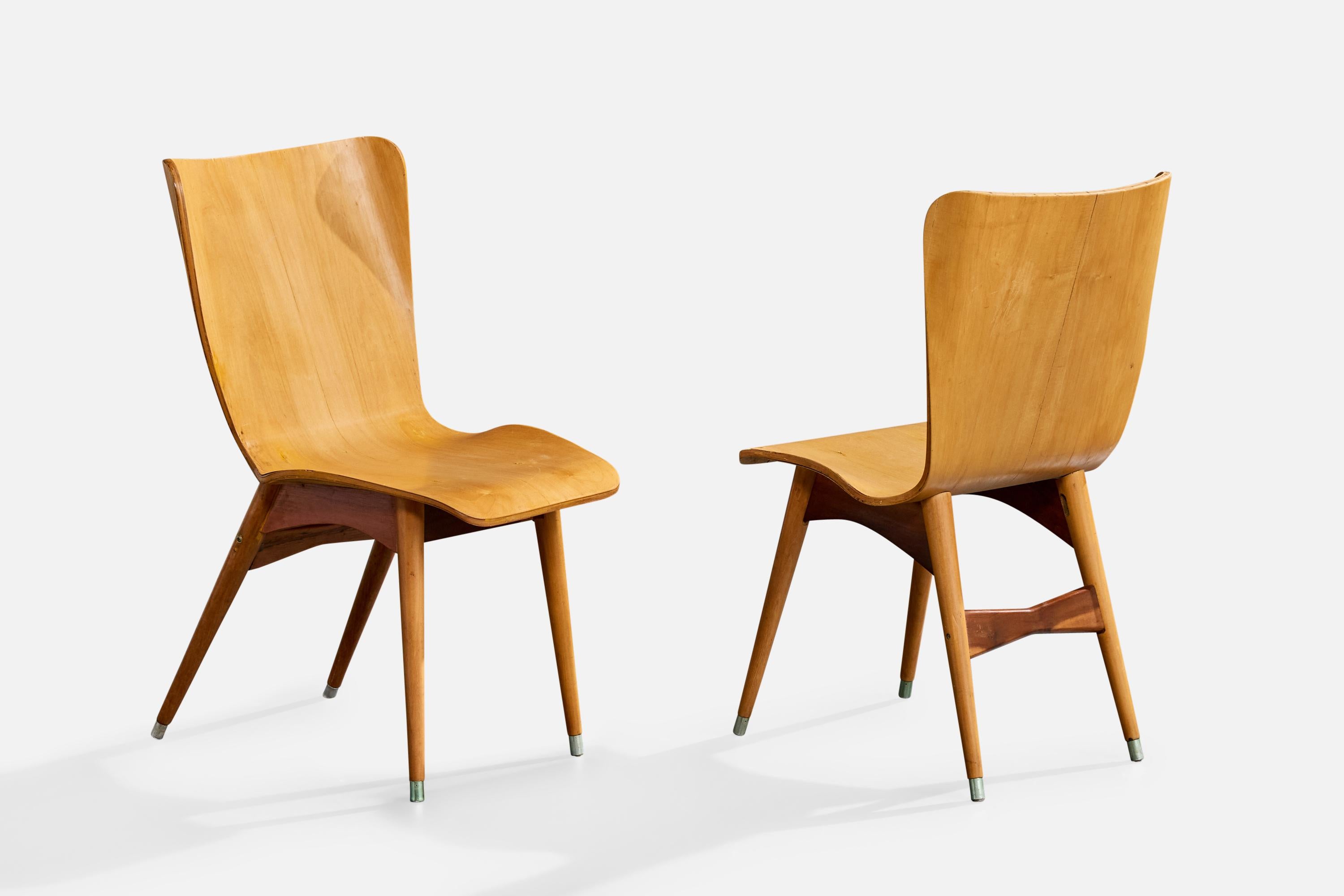 Móveis Cimo, Esszimmerstühle, Holz, Metall, Brasilien, 1950er Jahre (Brasilianisch) im Angebot