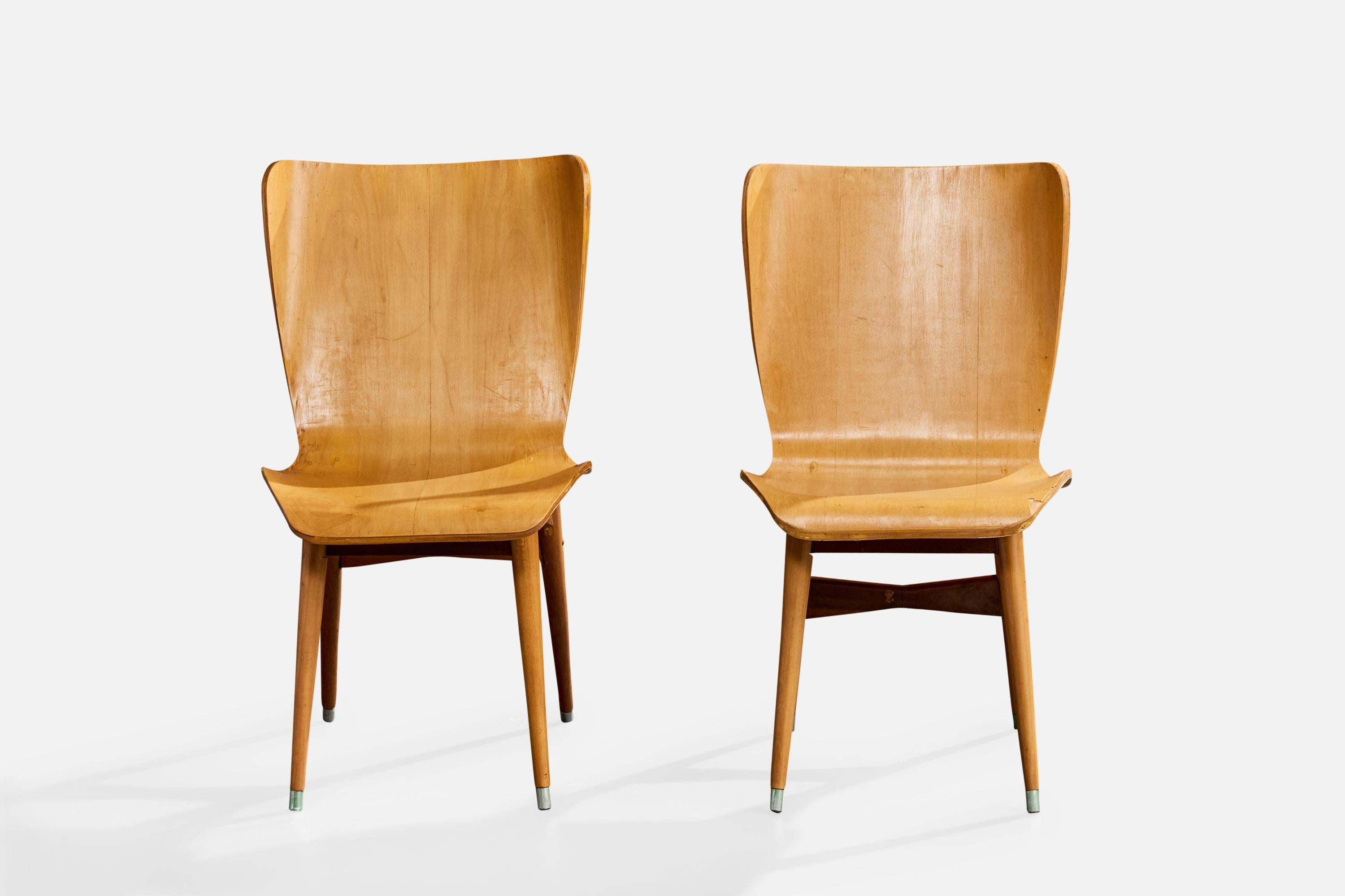 Móveis Cimo, Esszimmerstühle, Holz, Metall, Brasilien, 1950er Jahre im Zustand „Relativ gut“ im Angebot in High Point, NC