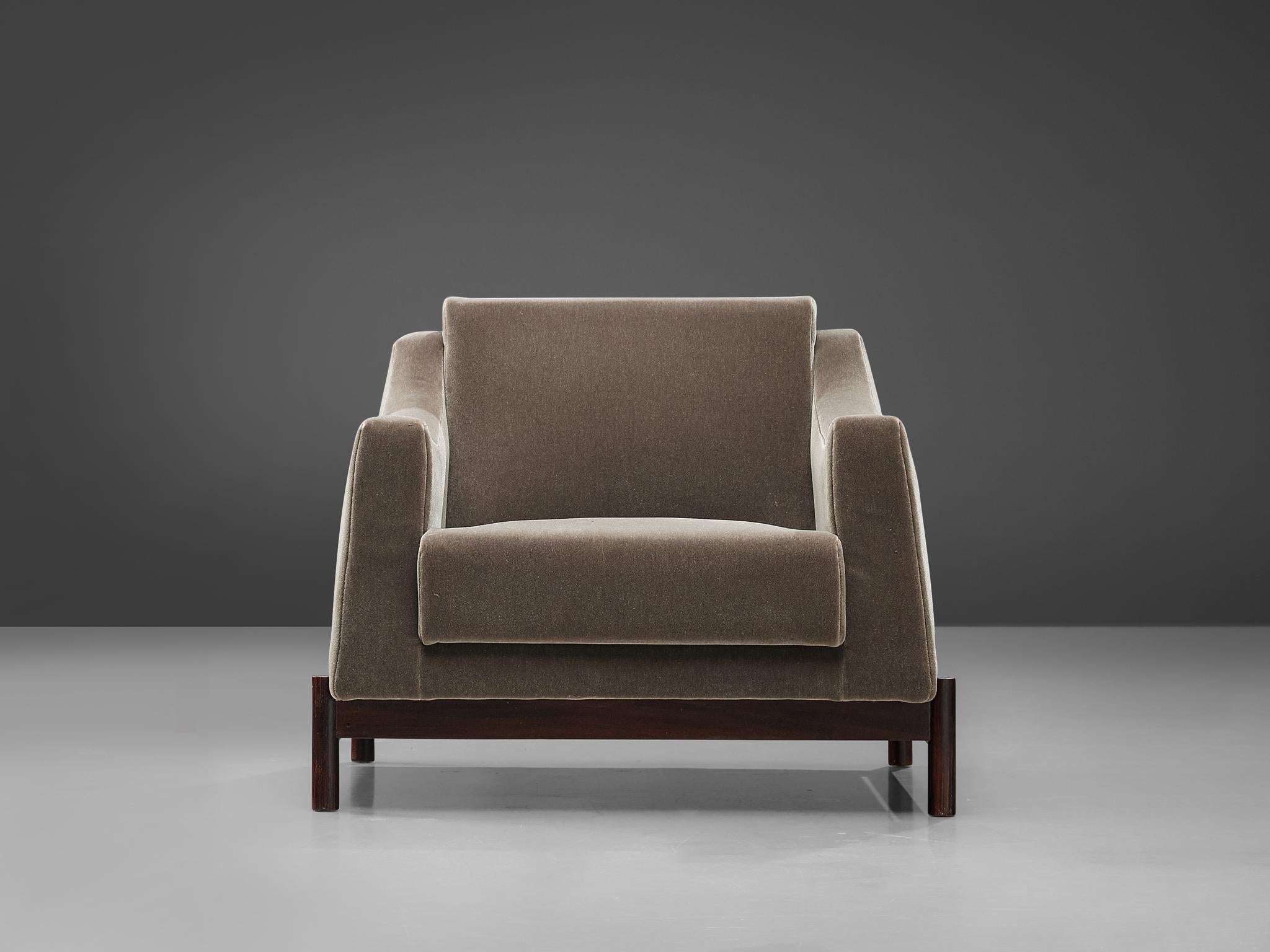 Brazilian Móveis Cimo Lounge Chair in Antracite Mohair