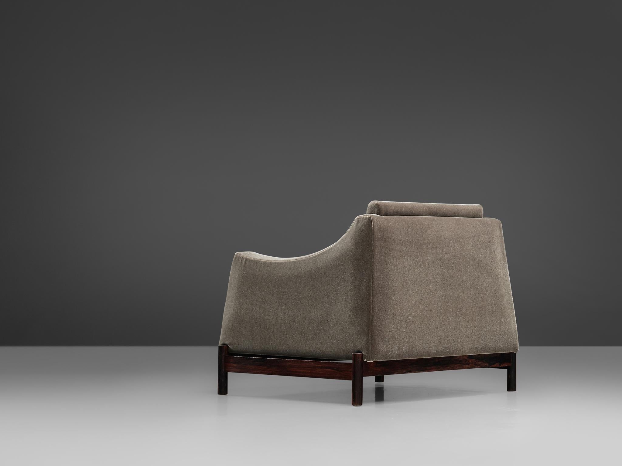 Mid-20th Century Móveis Cimo Lounge Chair in Antracite Mohair