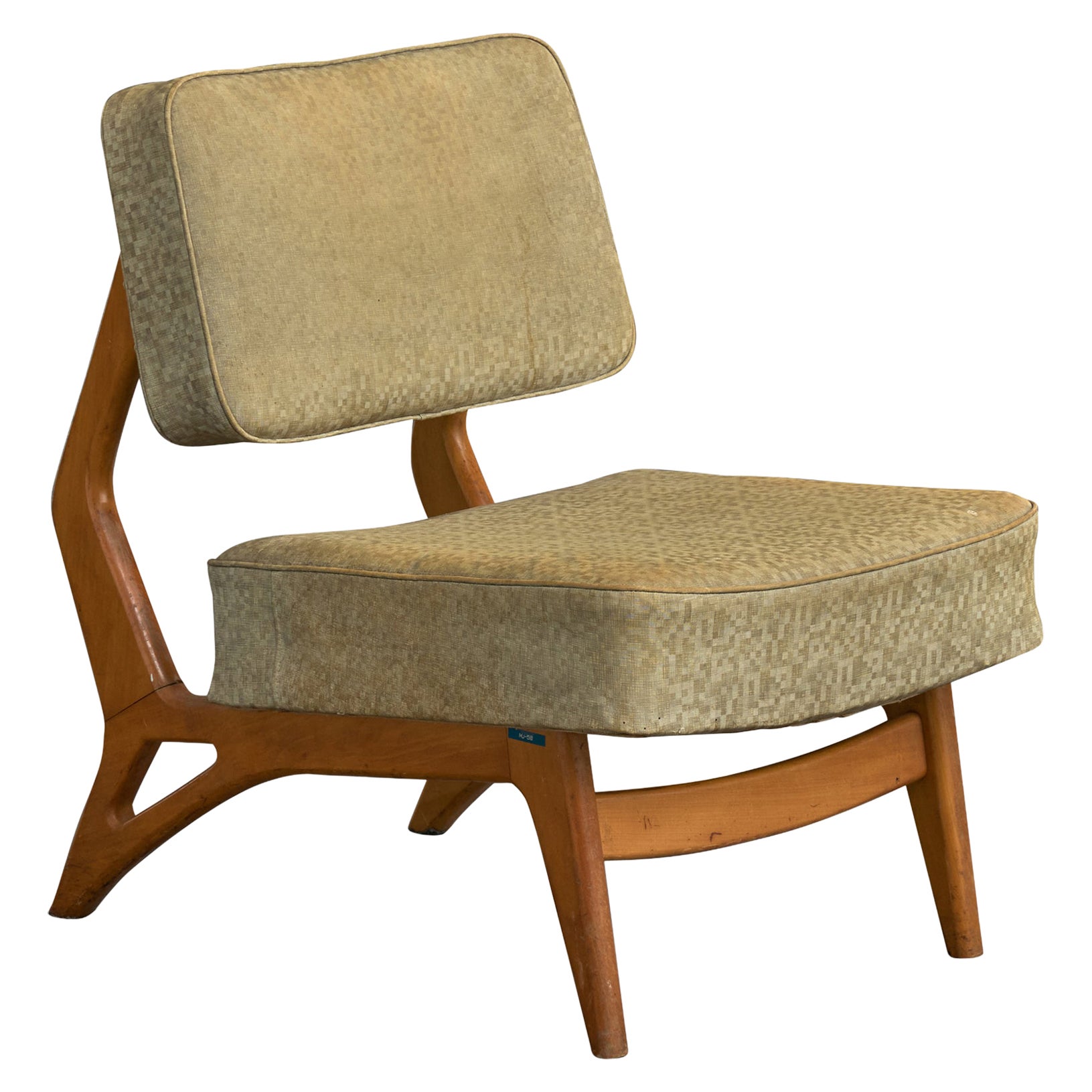 Móveis Cimo, Silla de salón, Madera, Tela, Brasil, Años 60