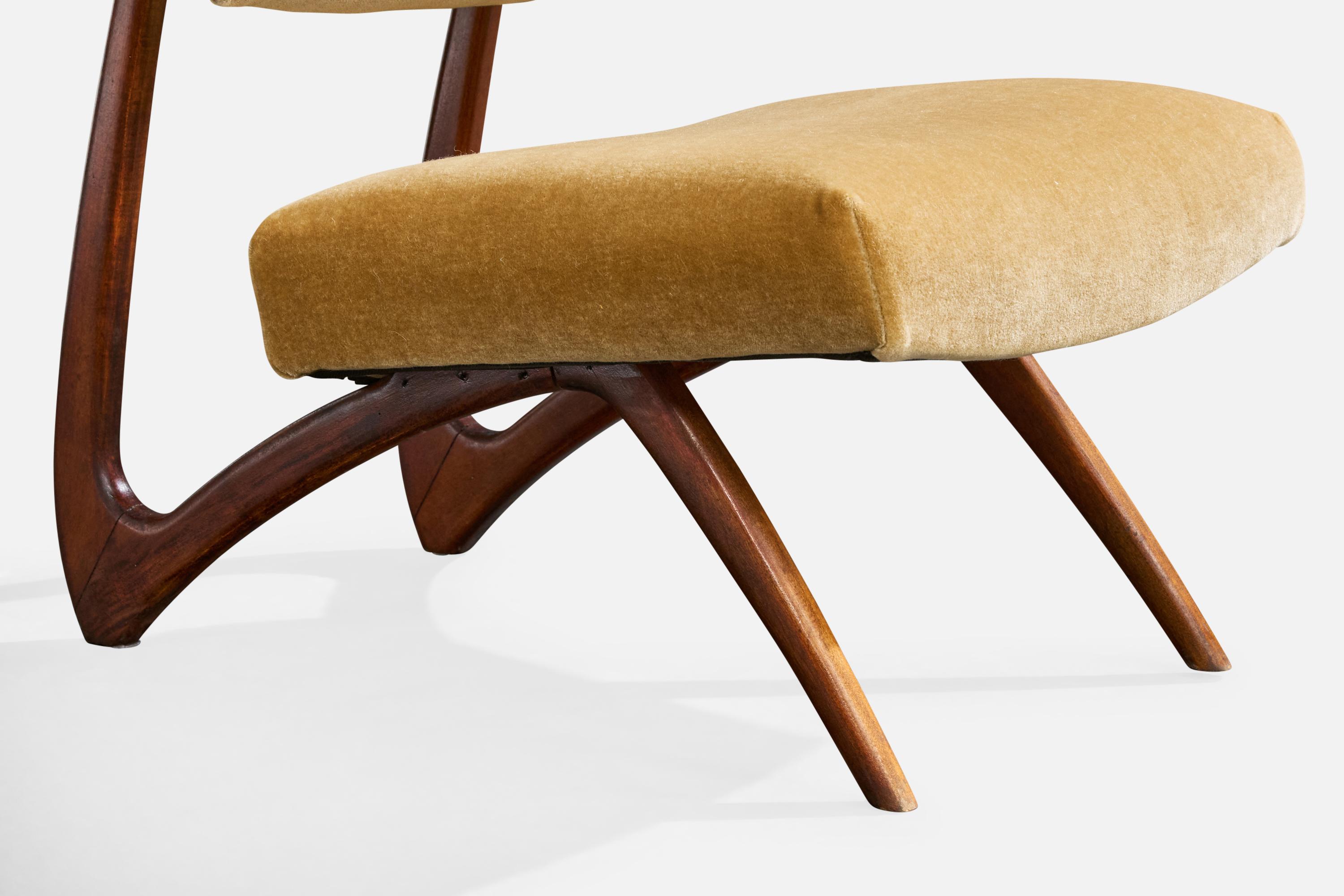 Móveis Cimo, Sedie da salotto, Wood, Velluto, Brasile, anni '60 in vendita 6