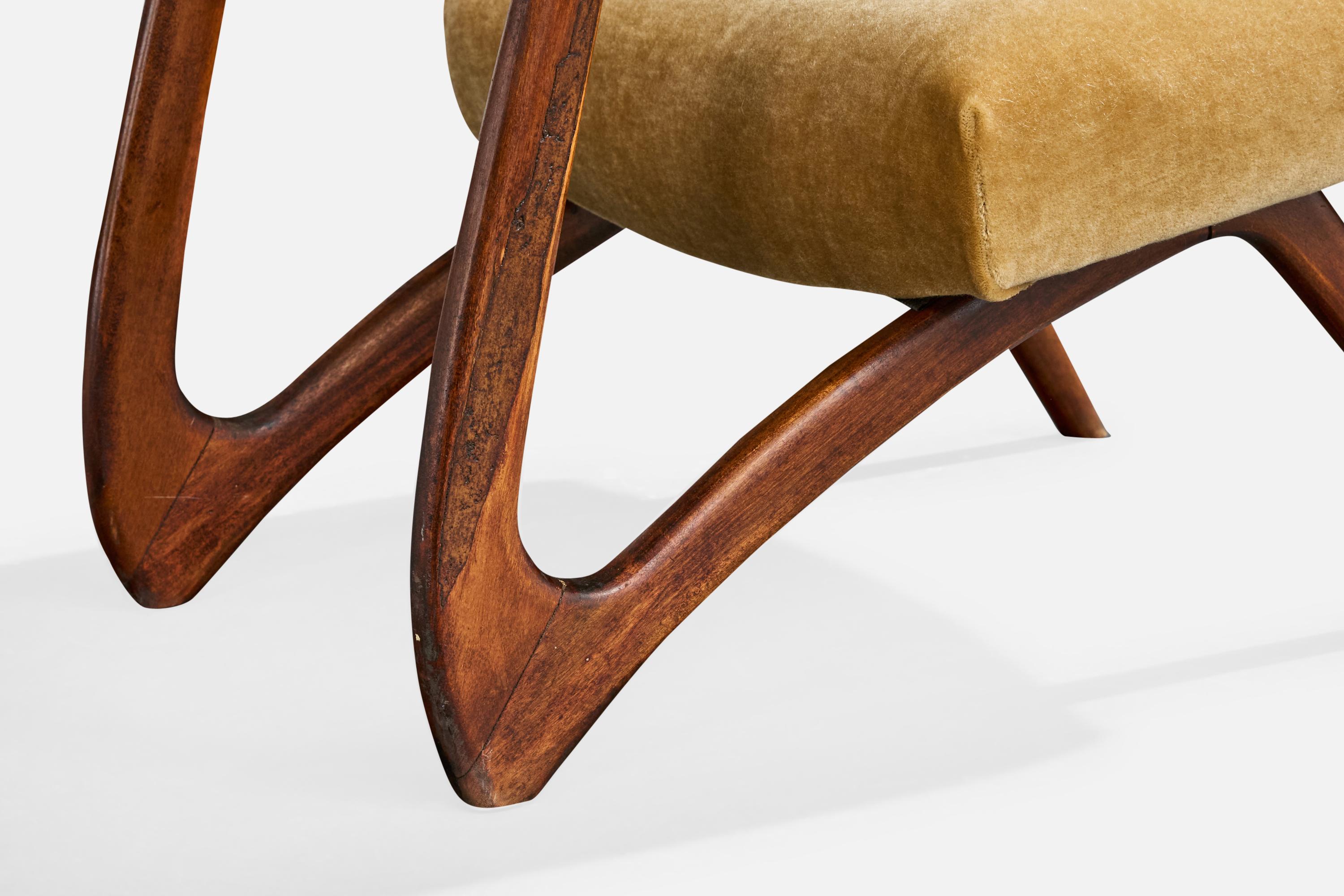 Mid-Century moderno Móveis Cimo, Sedie da salotto, Wood, Velluto, Brasile, anni '60 in vendita