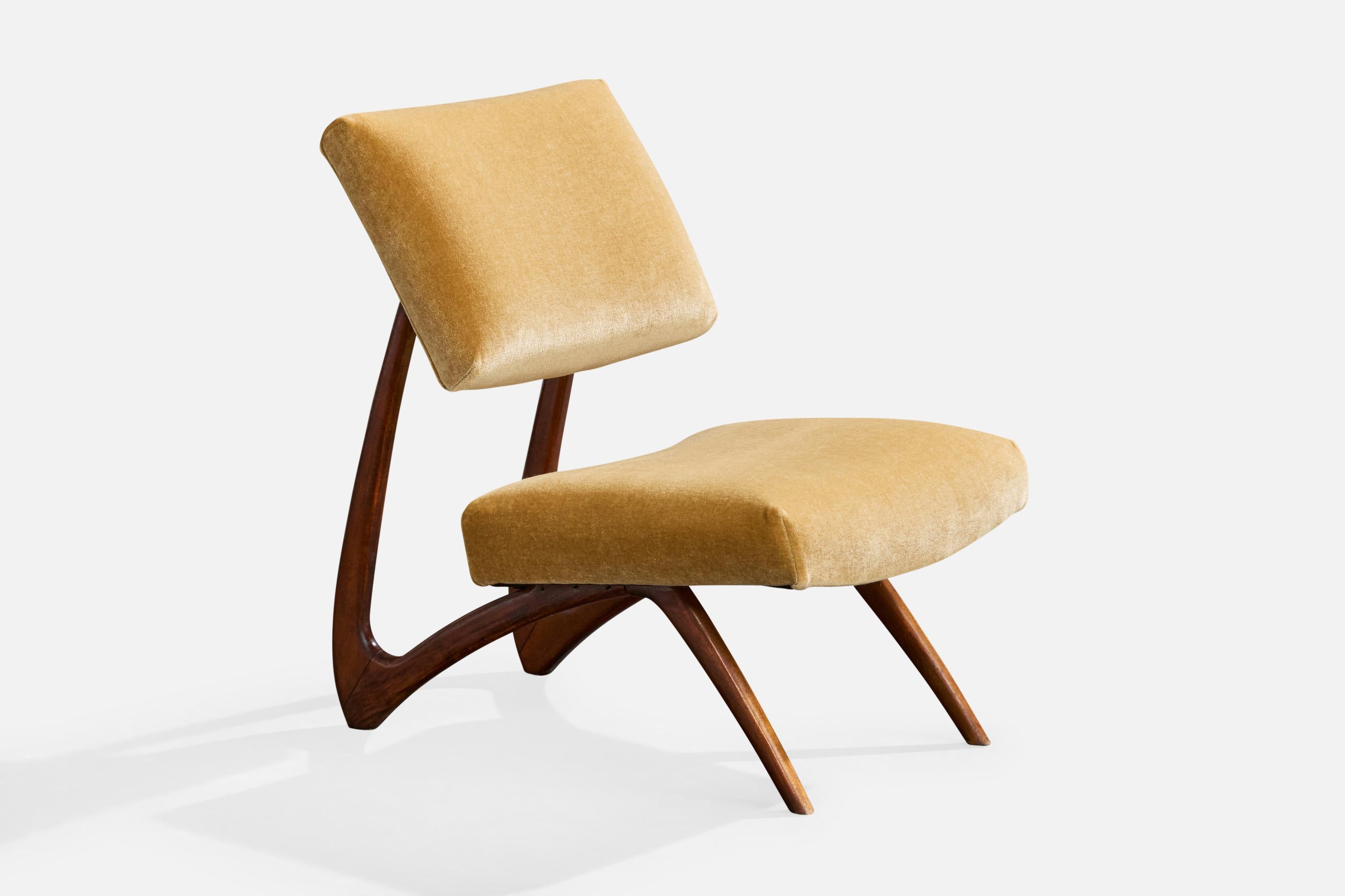 Móveis Cimo, Sedie da salotto, Wood, Velluto, Brasile, anni '60 in vendita 1