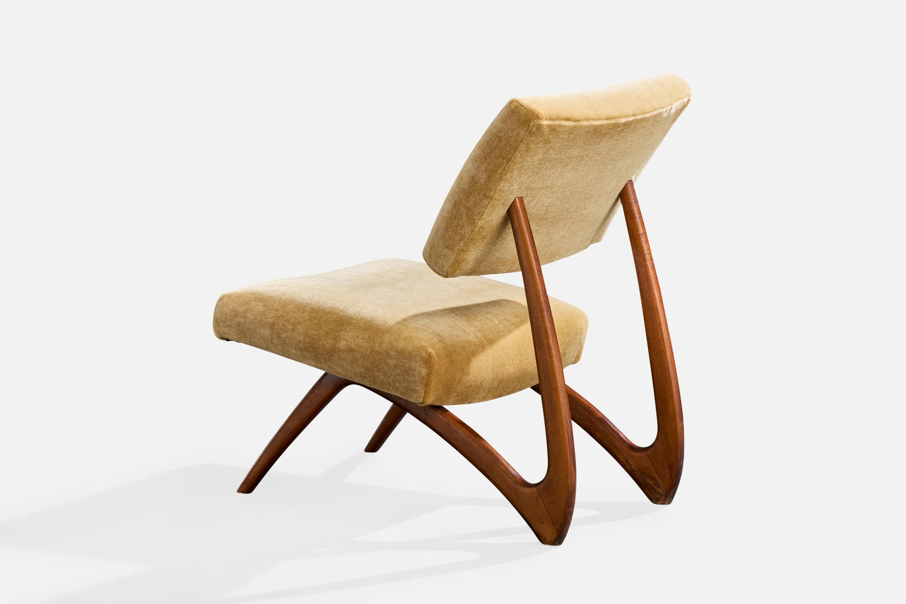 Móveis Cimo, Sedie da salotto, Wood, Velluto, Brasile, anni '60 in vendita 2