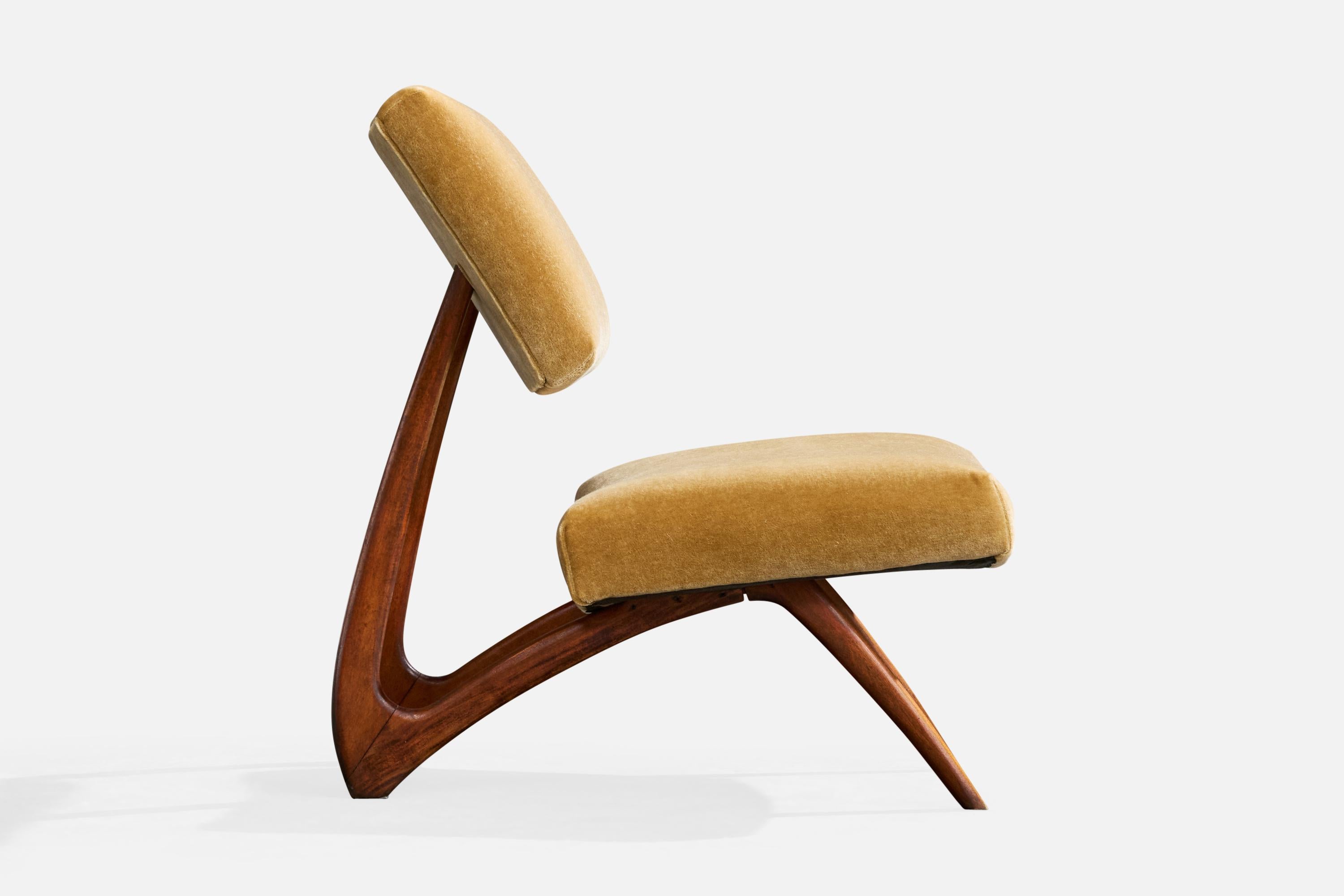 Móveis Cimo, Sedie da salotto, Wood, Velluto, Brasile, anni '60 in vendita 3