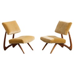 Móveis Cimo, Sillas de salón, Madera, Terciopelo, Brasil, Años 60 Móveis Cimo, Sillas de salón, Madera, Terciopelo, Brasil, Años 60