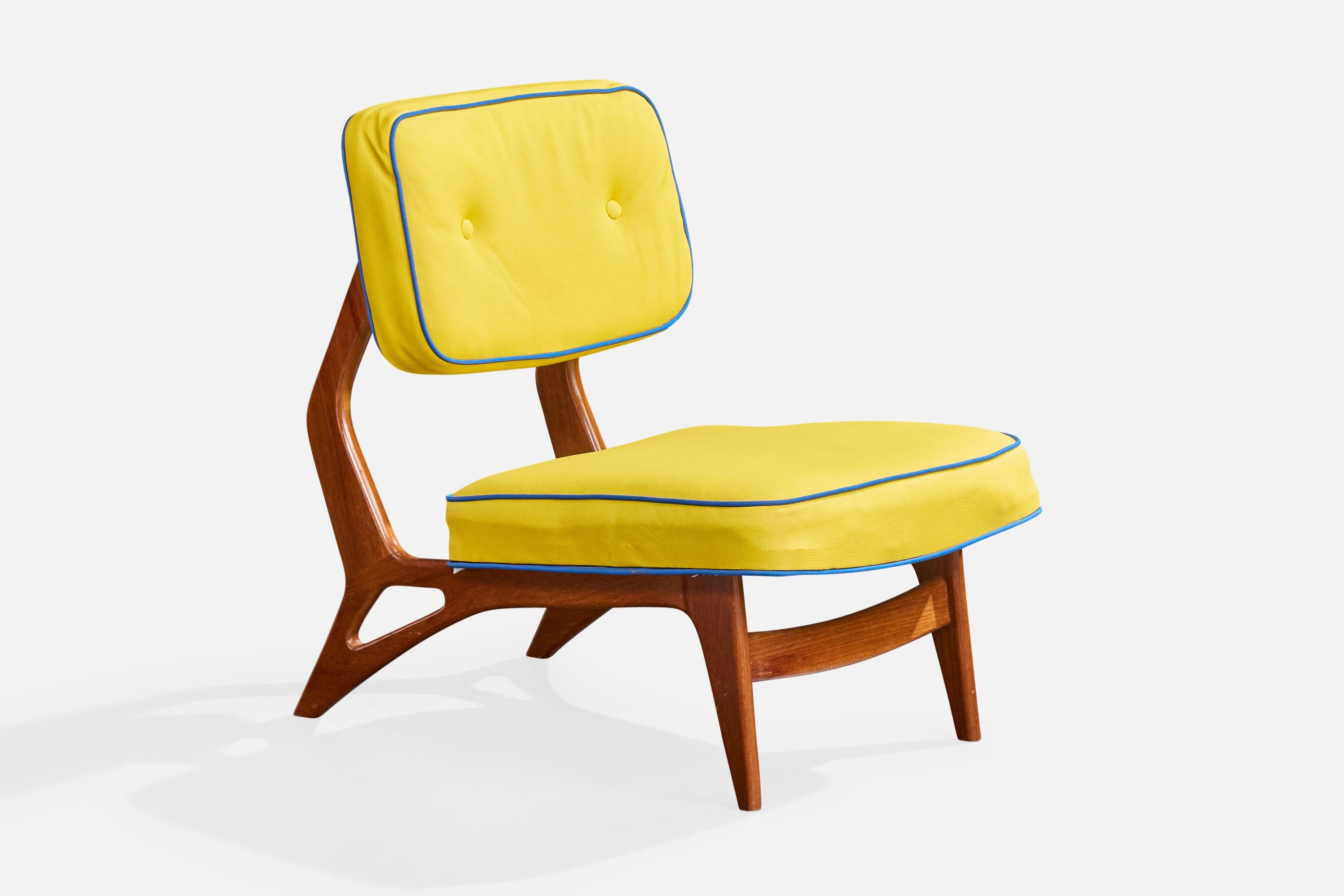 Móveis Cimo, Sillas de salón, Madera, Vinilo, Brasil, Años 60 mediados del siglo XX en venta