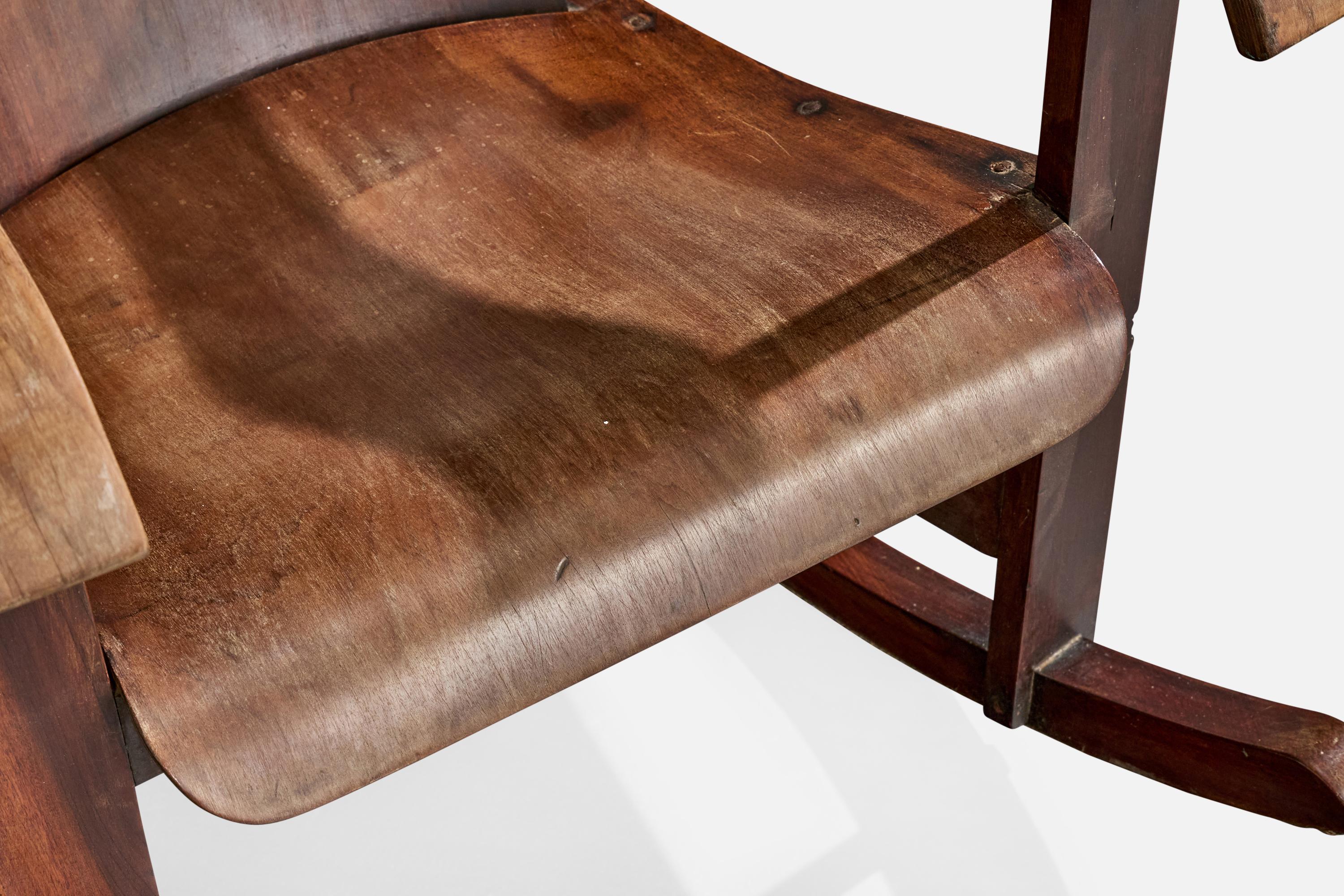 Móveis Cimo, Sedia a dondolo, Wood, Brasile, anni '50 in vendita 3