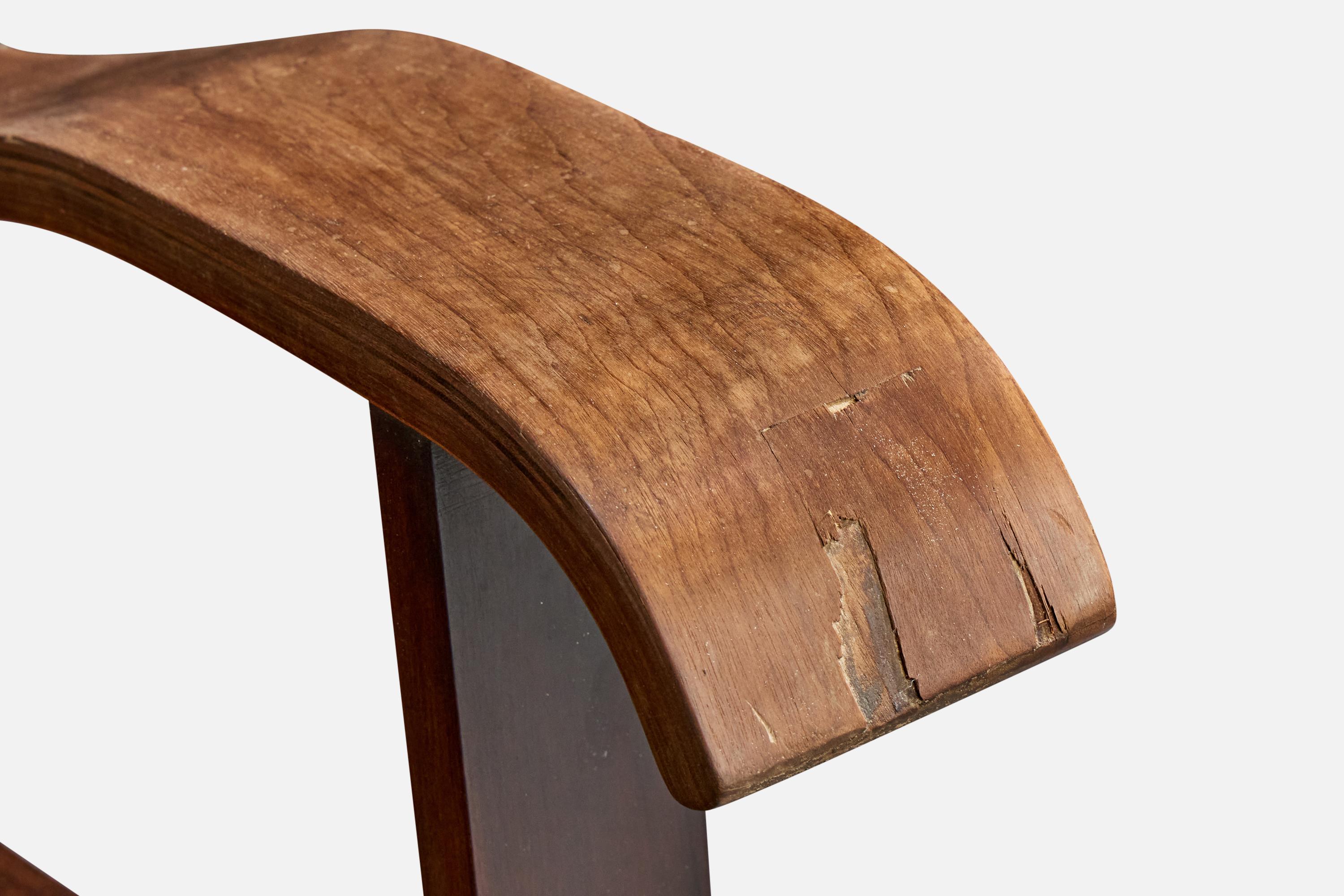 Móveis Cimo, Sedia a dondolo, Wood, Brasile, anni '50 in vendita 3