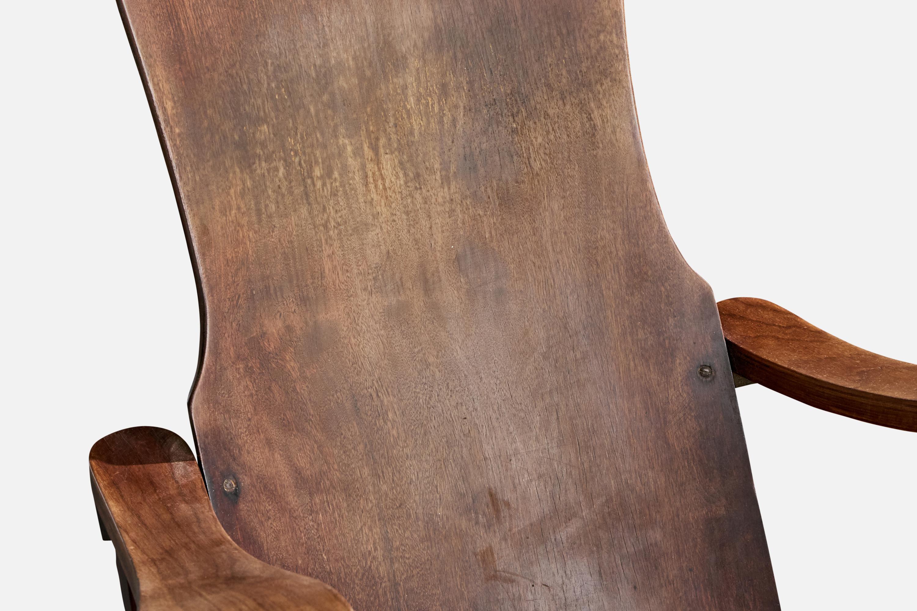 Móveis Cimo, Sedia a dondolo, Wood, Brasile, anni '50 in vendita 1