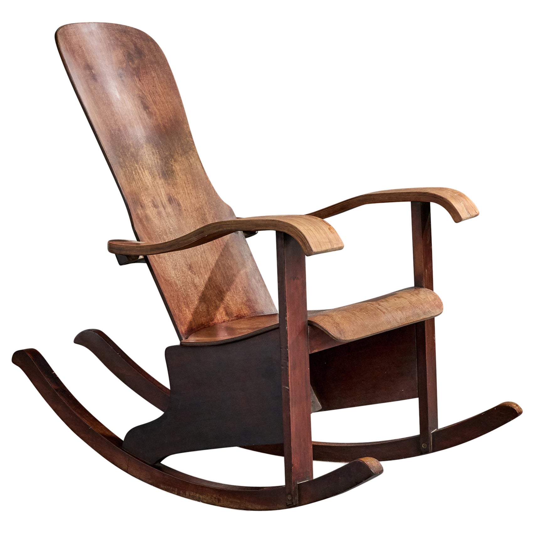 Móveis Cimo, Sedia a dondolo, Wood, Brasile, anni '50