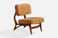 Móveis Cimo, Pantoffelstuhl, Holz, Vinyl, Brasilien, 1960er Jahre