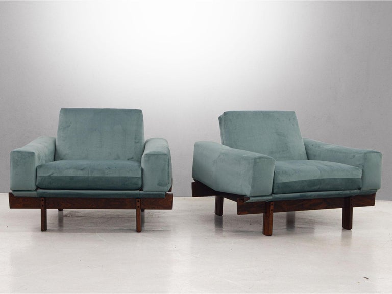 Wood Móveis Cimo Square Lounge Chair, Brazilian Hardwood, Brazilian Midcentury For Sale