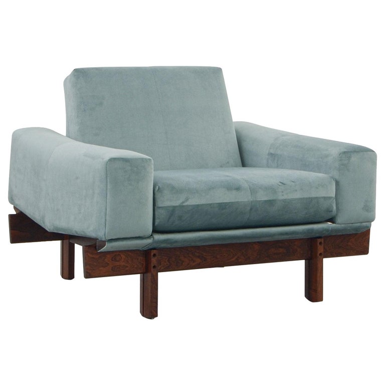 Móveis Cimo Square Lounge Chair, Brazilian Hardwood, Brazilian Midcentury For Sale