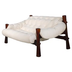 Vintage 'Móveis Cimo' two-seater Sofa In solid Imbuia wood. Brazil 1960