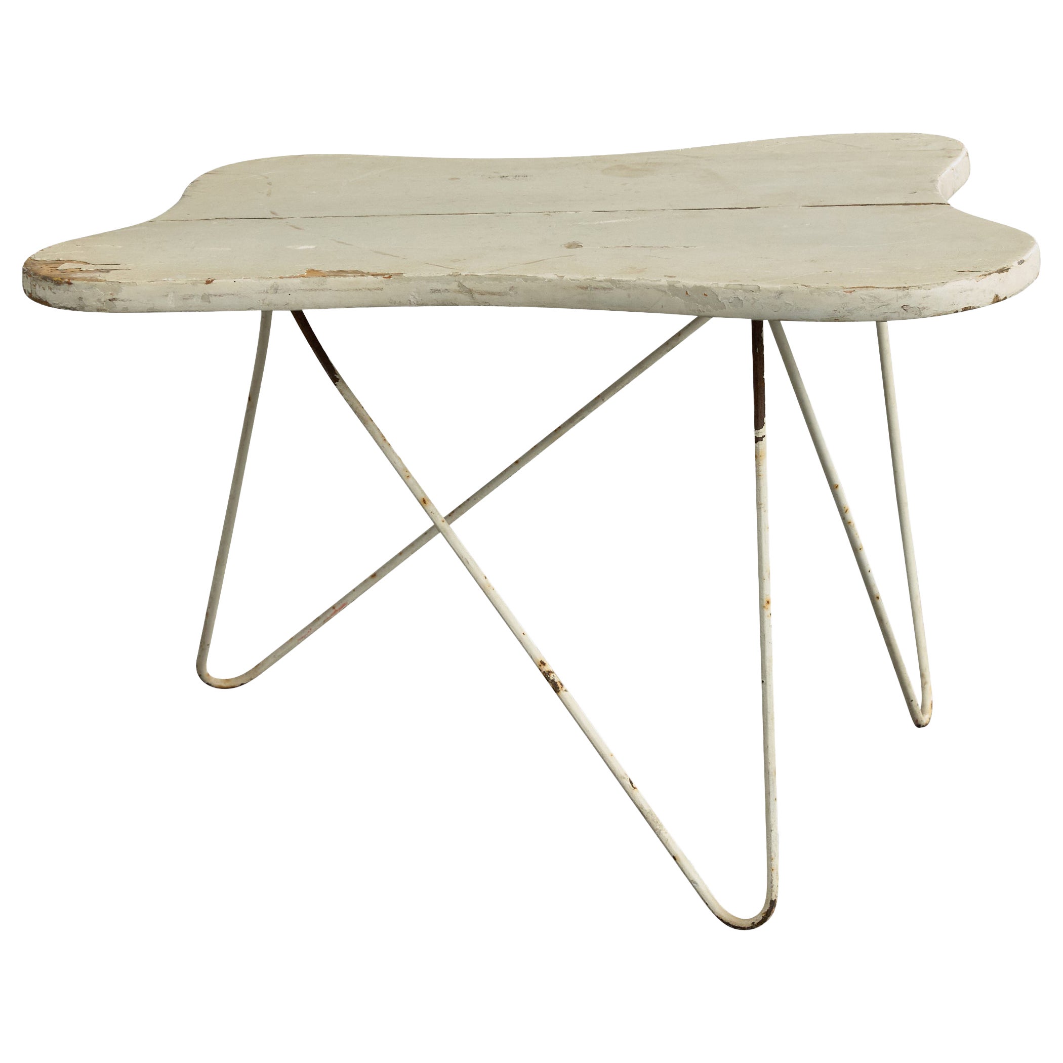 Móveis Fergo, table d'appoint, Wood Wood, Iron, Brésil, années 1950