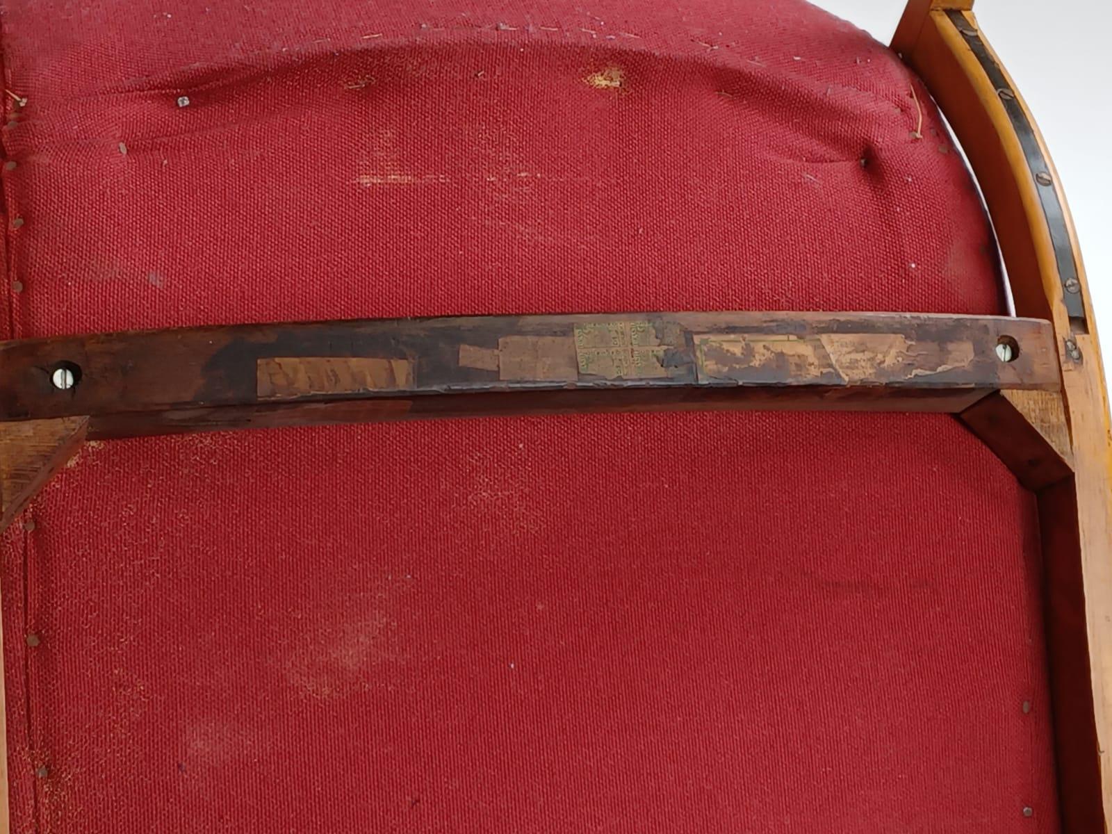 Móveis Gelli. Sillón, c. 1950. Madera de caviuna y tela de algodón original Madera dura en venta