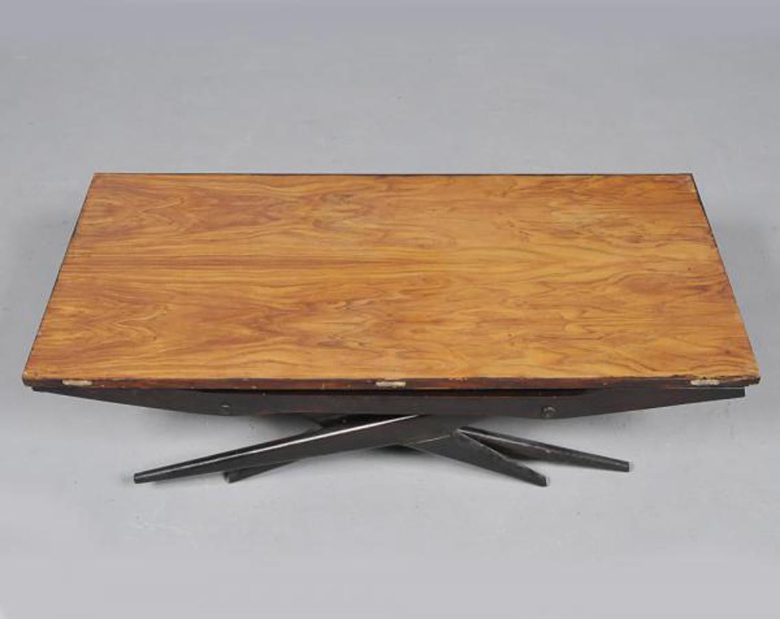 Mid-Century Modern Moveis Luxor Vintage Brazilian 2-1 Folding Table For Sale