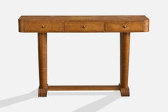Moveis Teperman, Konsolentisch, Holz, Messing, Brasilien, 1950er Jahre