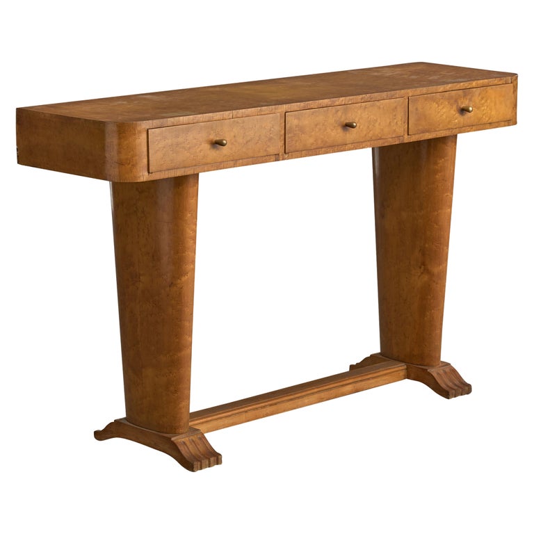 Moveis Teperman, Console Table, Wood, Brass, Brazil, 1950s